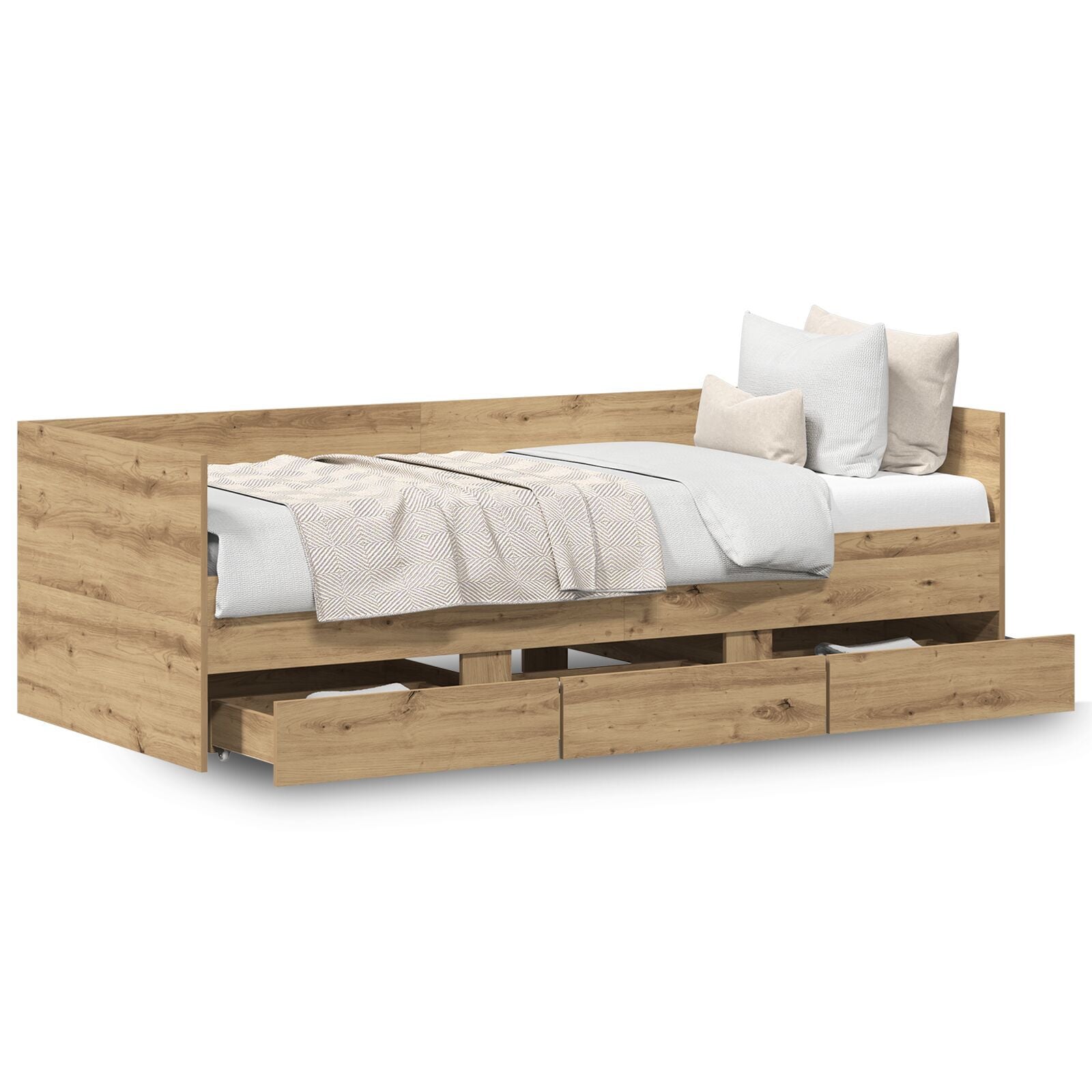 Daybed Håndverks eik Konstruert tre 90 x 190 cm Holdbar Daybed