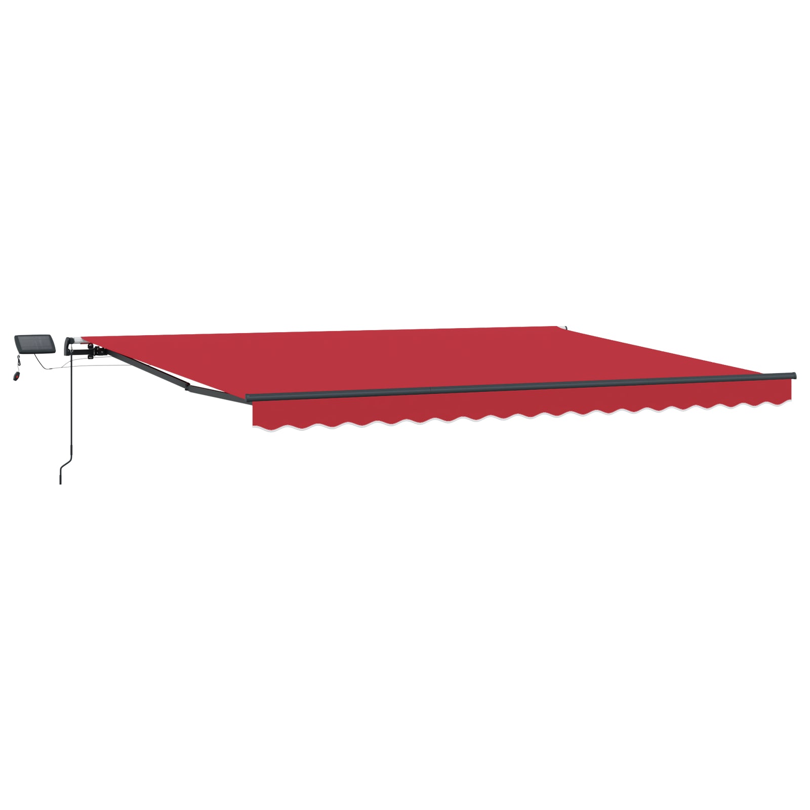 Manuell Uttrekkbar Markise med LED Rød 400x350 cm, vidaXL Markise Erstatningsstoff for 4x3,5 m Ramme Rød