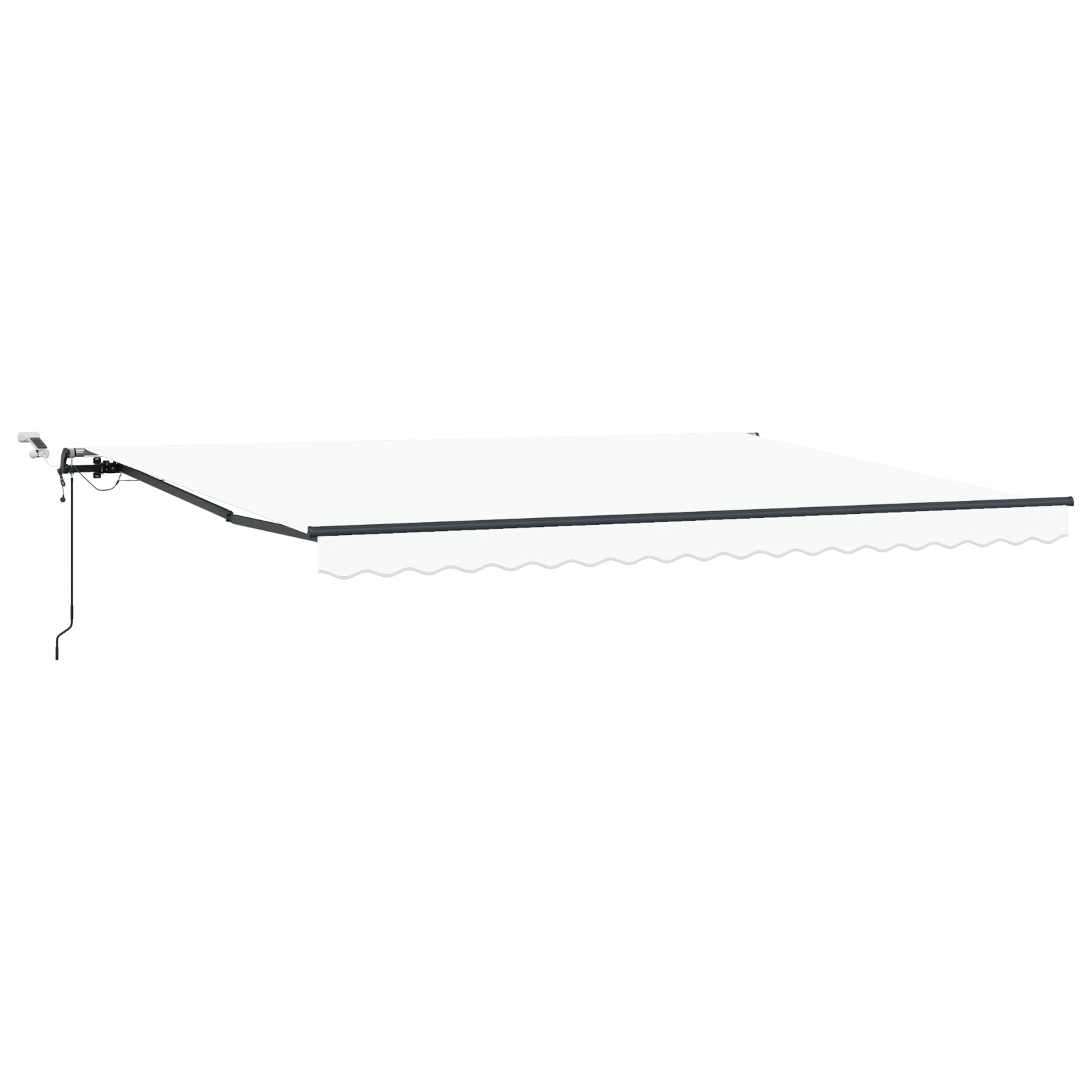 Automatisk Uttrekkbar Markise med LED Hvit 450x300 cm, vidaXL Markise Erstatningsstoff for 4.5x3 m Ramme Hvit
