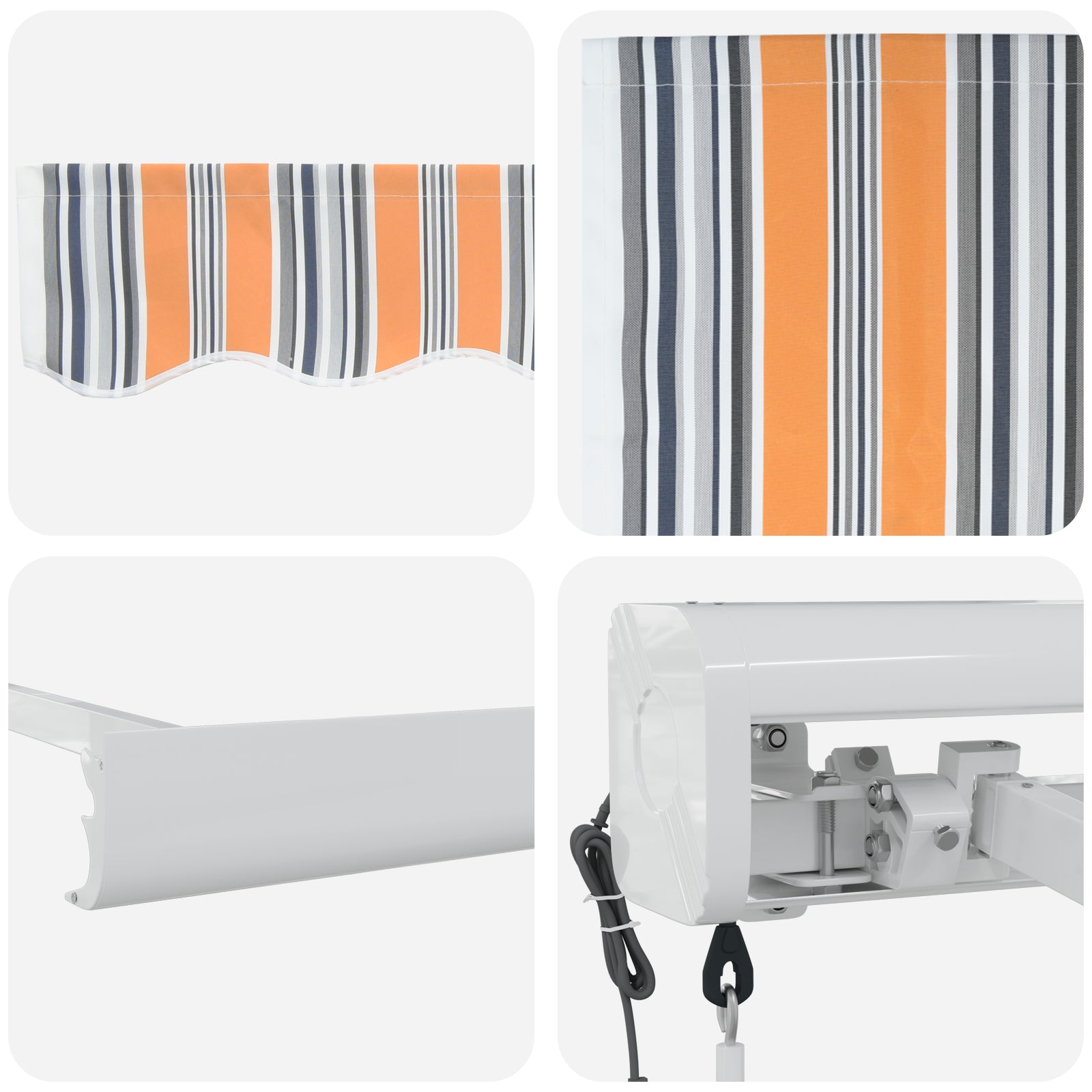 Automatisk uttrekkbar markise med flerfarget stripe 350x250 cm