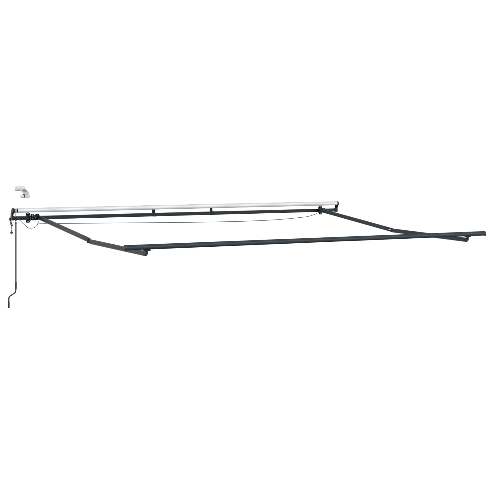 Automatisk Uttrekkbar Markise med LED Svart 450x300 cm, vidaXL Markise Erstatningsstoff for 4.5x3 m Ramme Svart