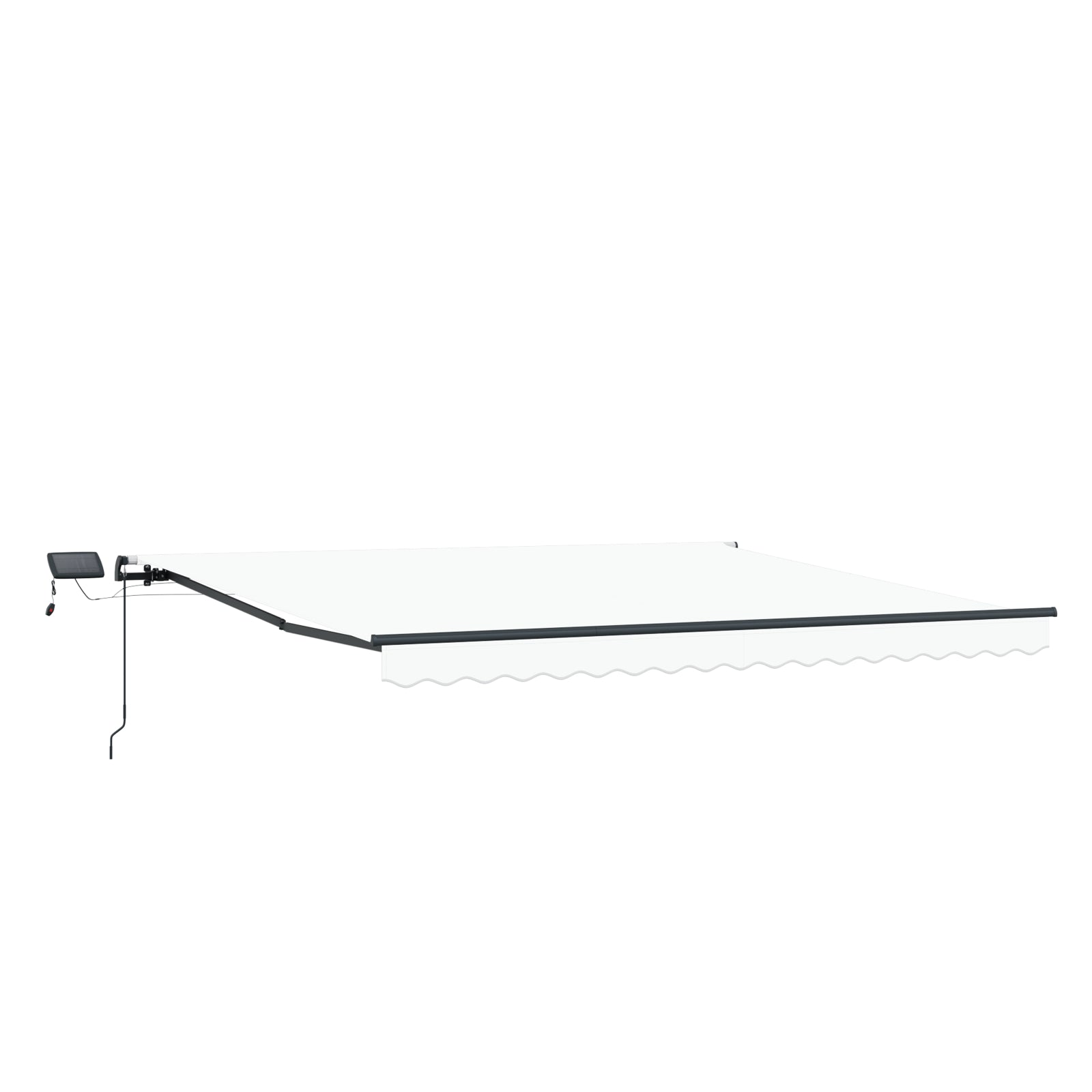 Manuell Uttrekkbar Markise med LED Hvit 450x300 cm, vidaXL Markise Erstatningsstoff for 4.5x3 m Ramme Hvit