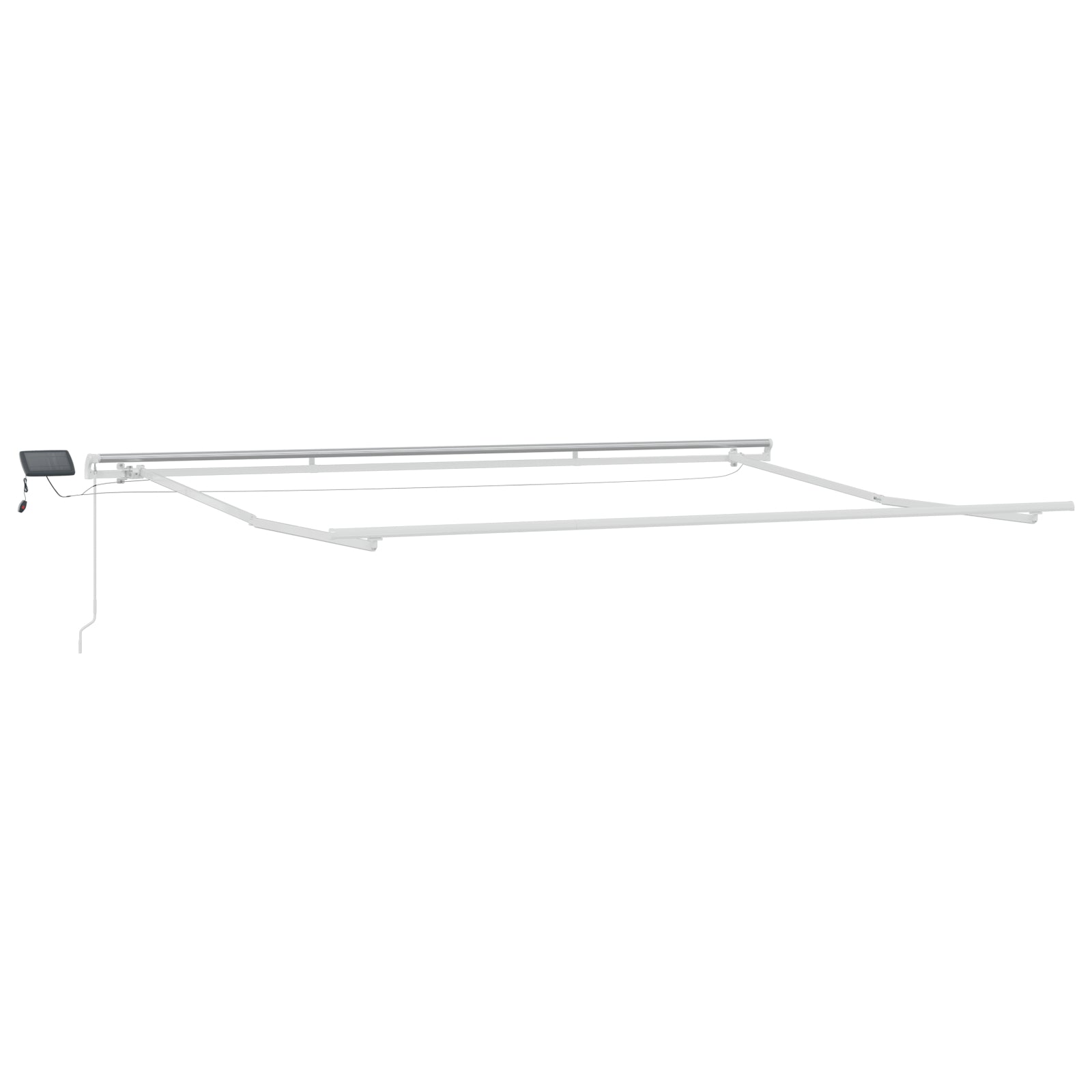 Manuell Uttrekkbar Markise med LED Rød 450x300 cm, vidaXL Markise Erstatningsstoff for 4,5x3 m Ramme Rød