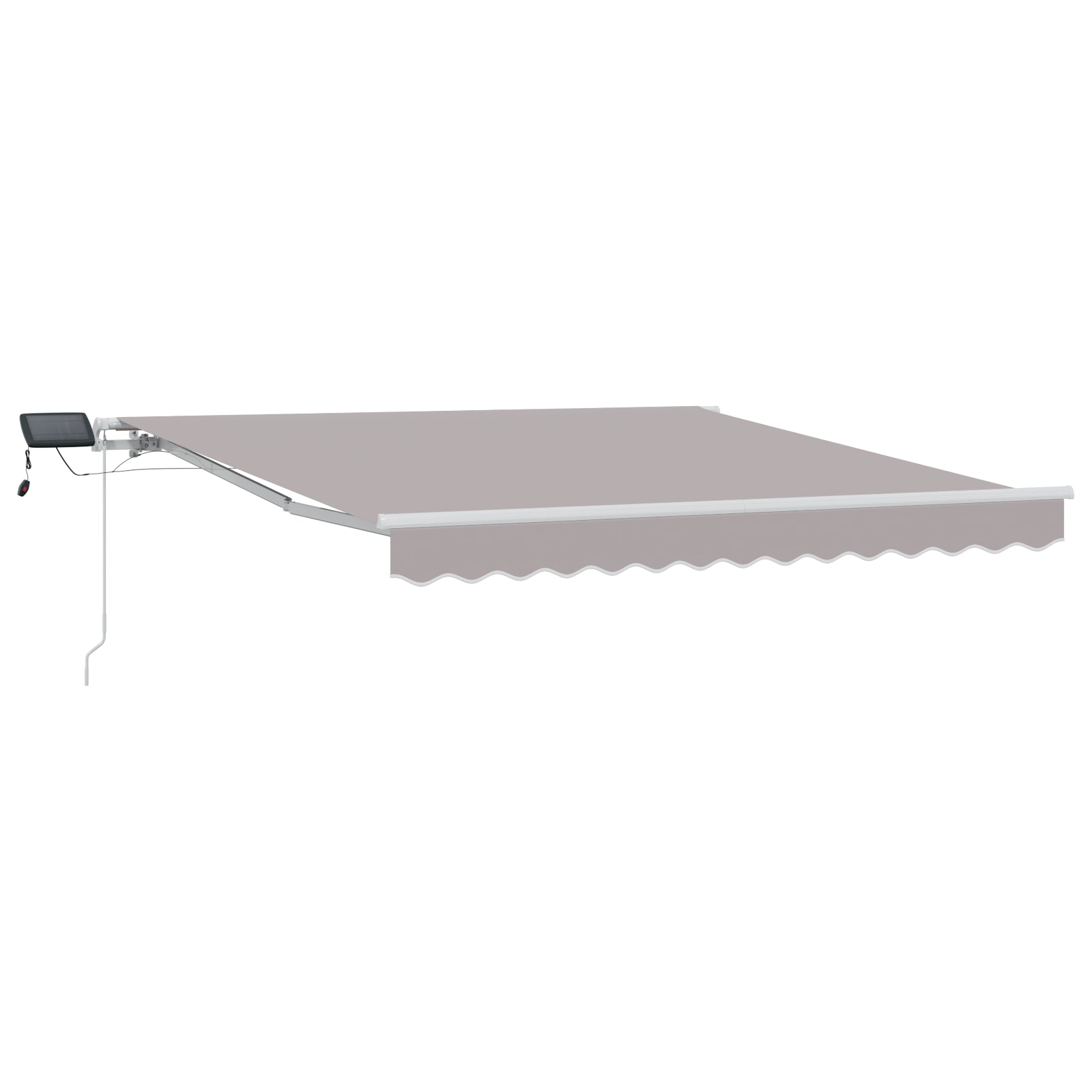 manuell uttrekkbar markise med LED lys lysegrå 300x250 cm, vidaXL markise erstatningsstoff for 3x2,5 m ramme lysegrå