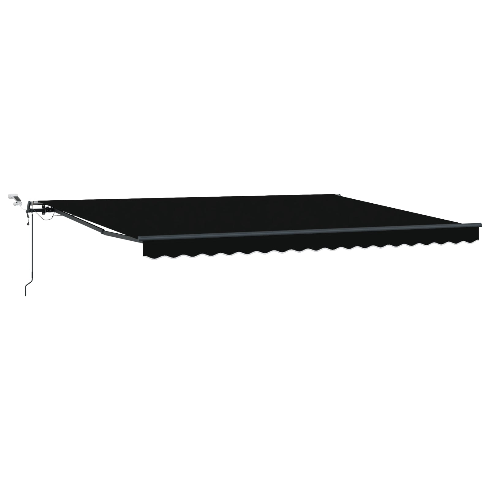Automatisk Uttrekkbar Markise med LED Svart 450x300 cm, vidaXL Markise Erstatningsstoff for 4.5x3 m Ramme Svart