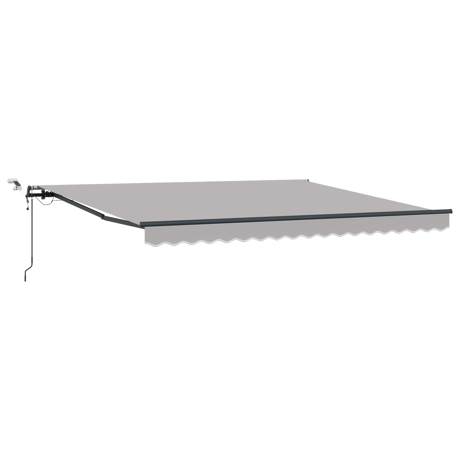 Automatisk Uttrekkbar Markise med LED Lysegrå 400x300 cm, vidaXL Markiseduk for 4x3 m ramme Lysegrå