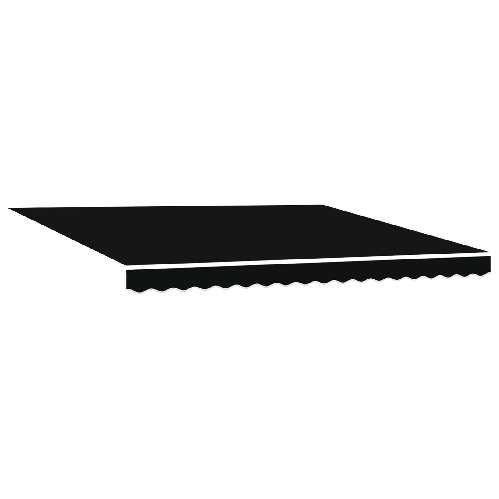 Manuell Uttrekkbar Markise med LED Svart 400x350 cm, vidaXL Markiseduk for 4x3.5 m RAMME Svart