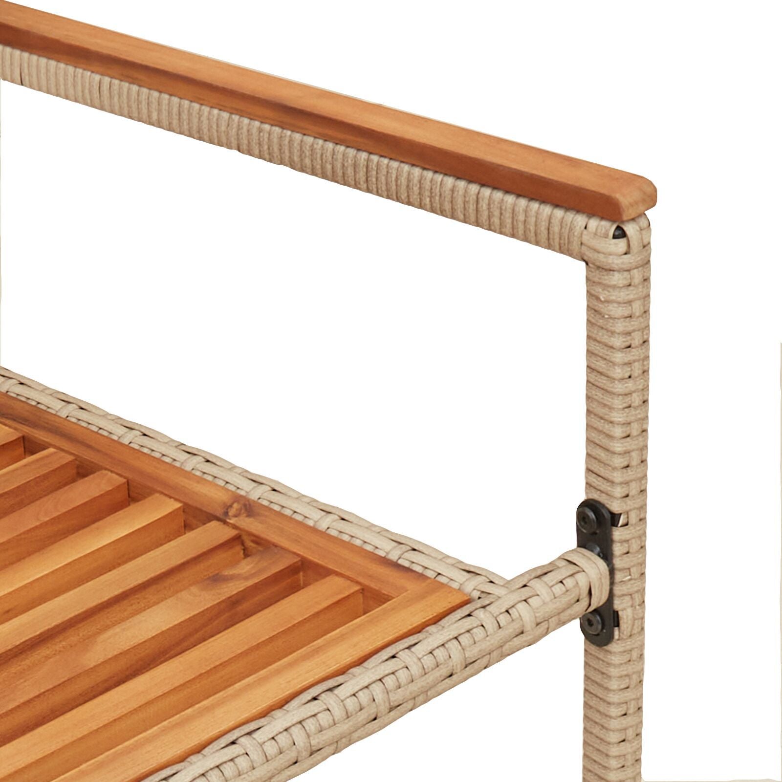 Hagemøbler med Puter 2 stk Beige Poly Rattan