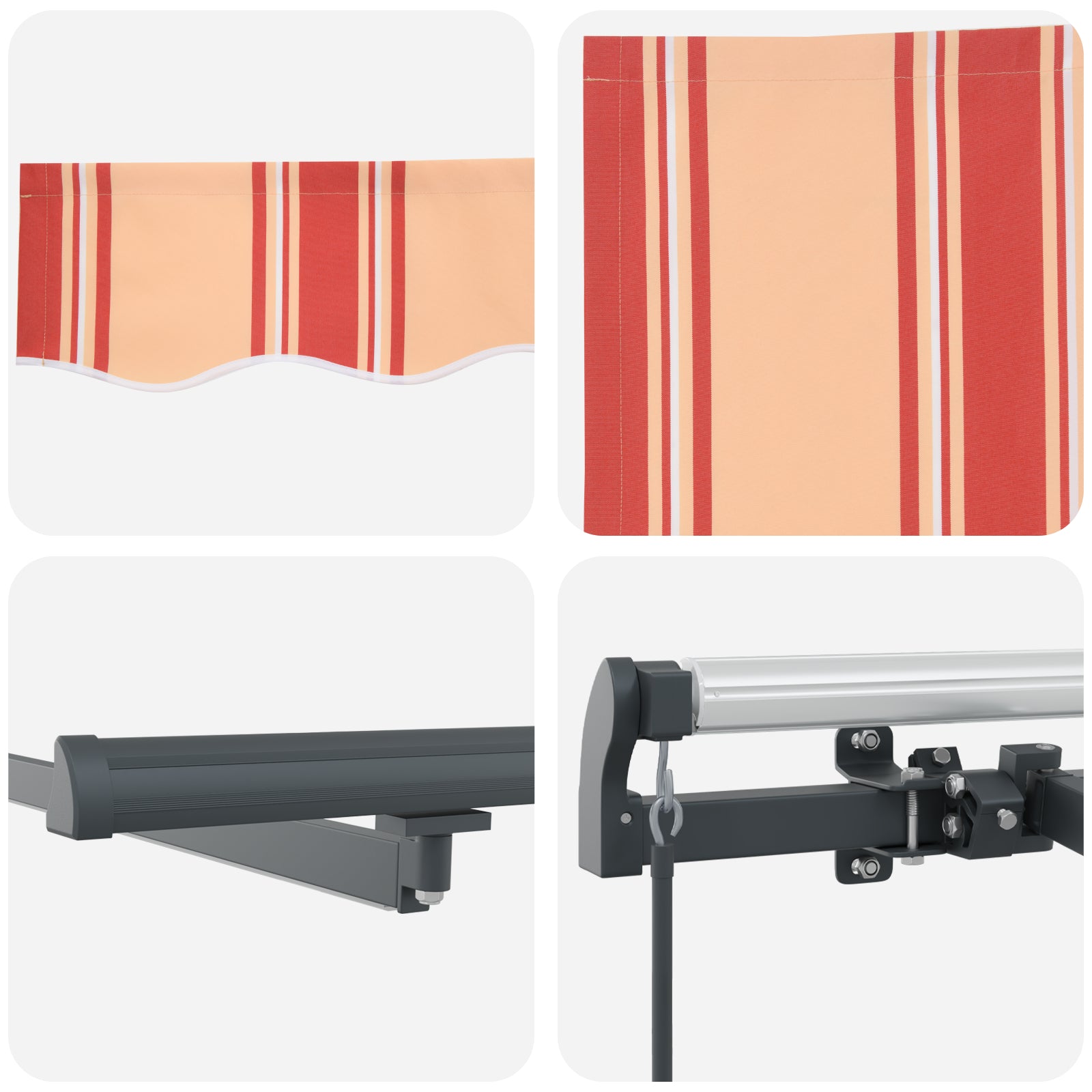 Manuell Uttrekkbar Markise med LED Gul og Oransje 600x300 cm