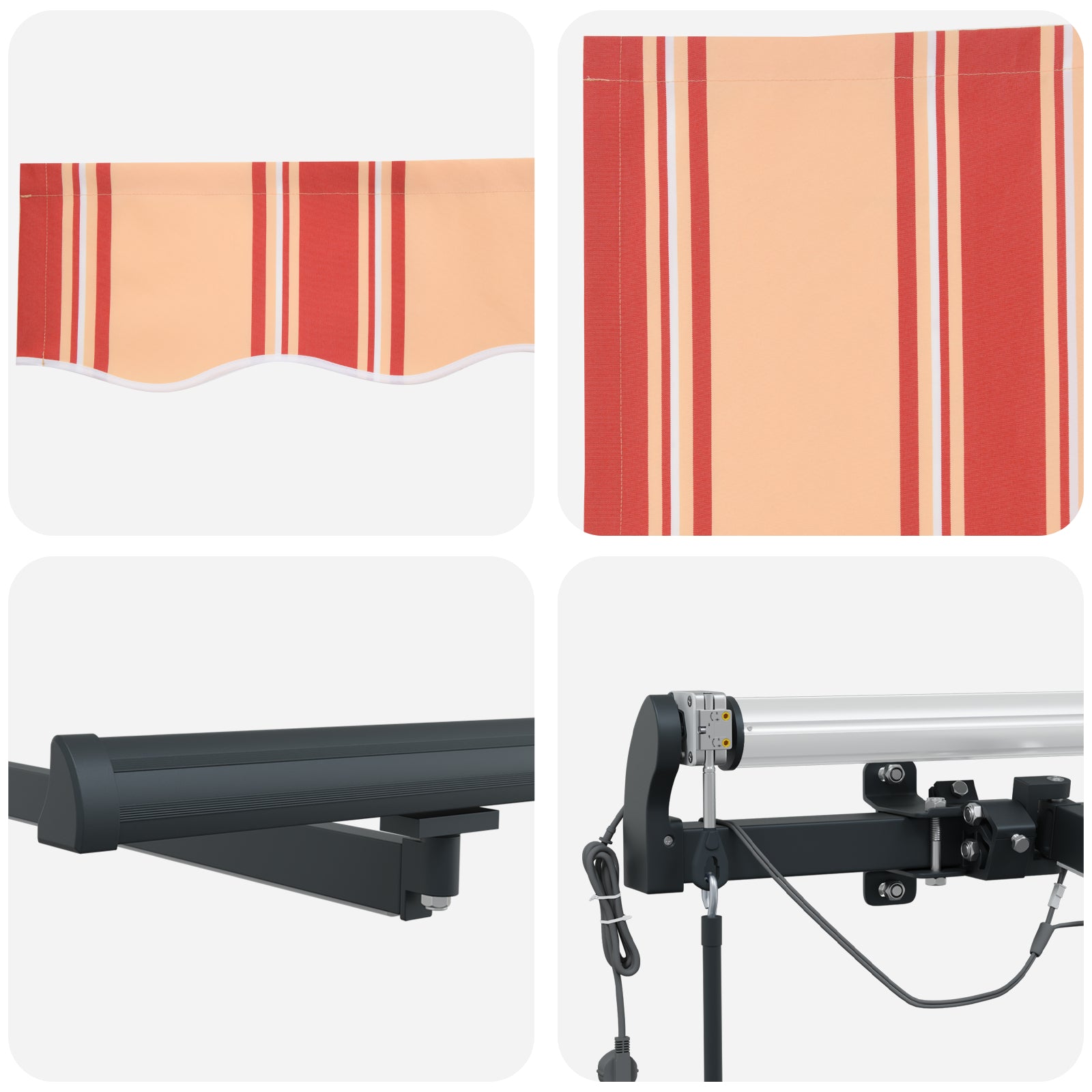 Automatisk Uttrekkbar Markise med LED Gul og Oransje 600x300 cm