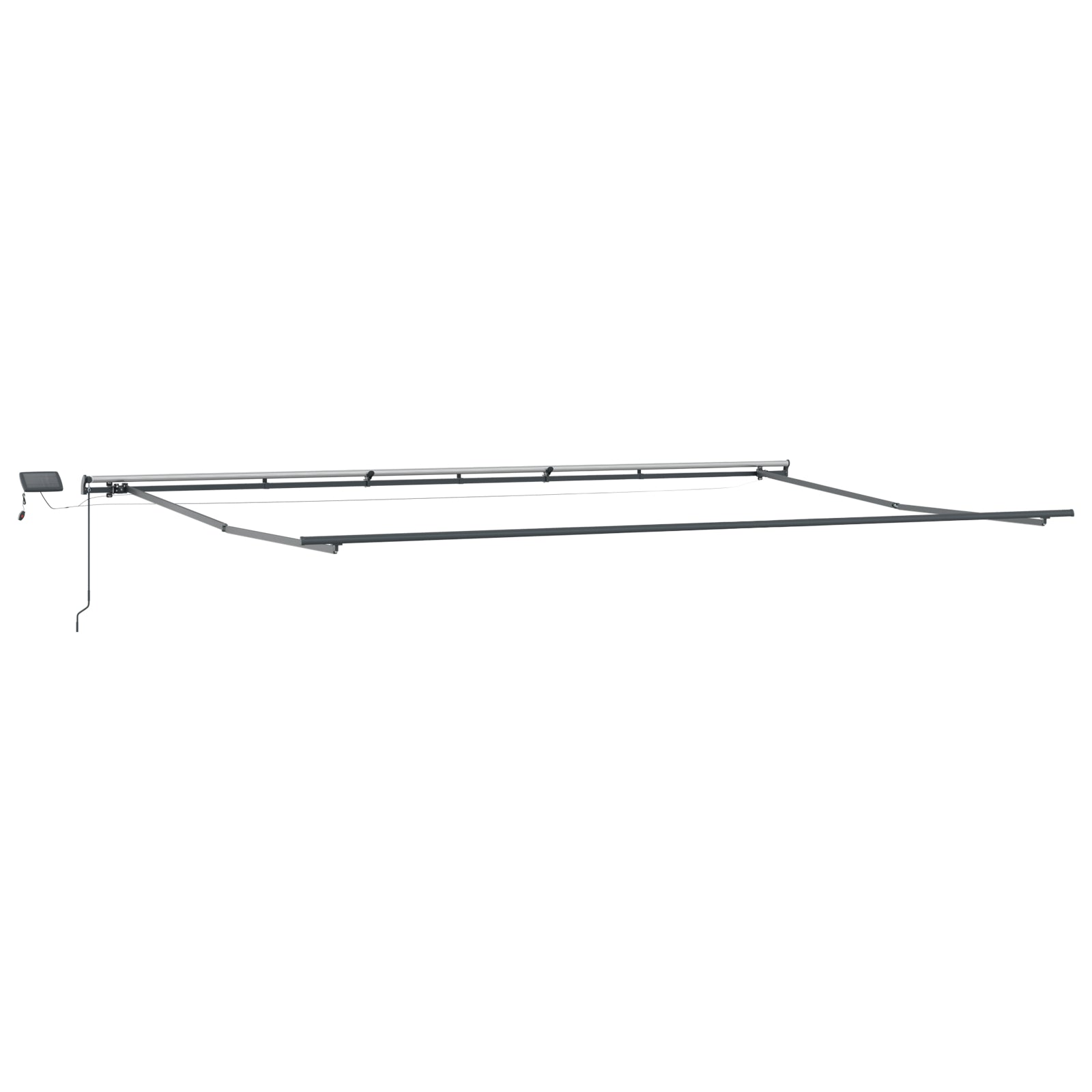 Manuell Uttrekkbar Markise med LED Gul og Oransje 600x300 cm