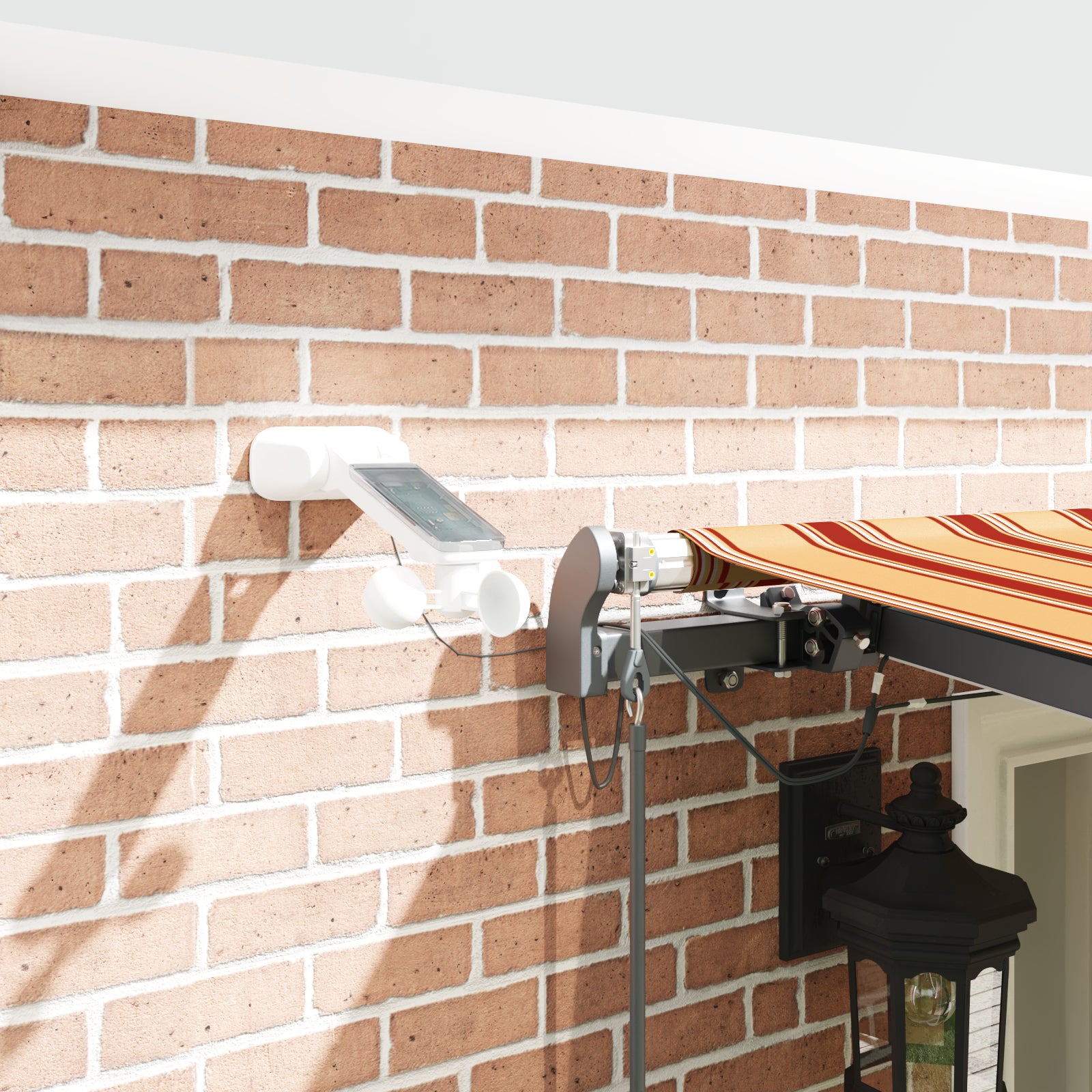 Automatisk Uttrekkbar Markise med LED Gul og Oransje 600x300 cm