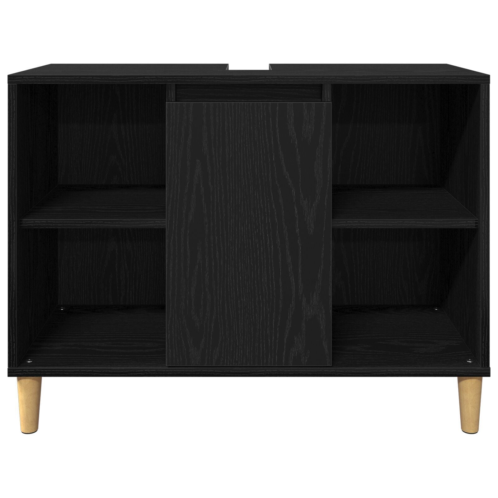 3-delers baderomsmøbelsett svart eik konstruert tre, vidaXL baderomsskap svart eik 30x30x190 cm konstruert tre, vidaXL baderomsskap svart eik 30x30x100 cm konstruert tre