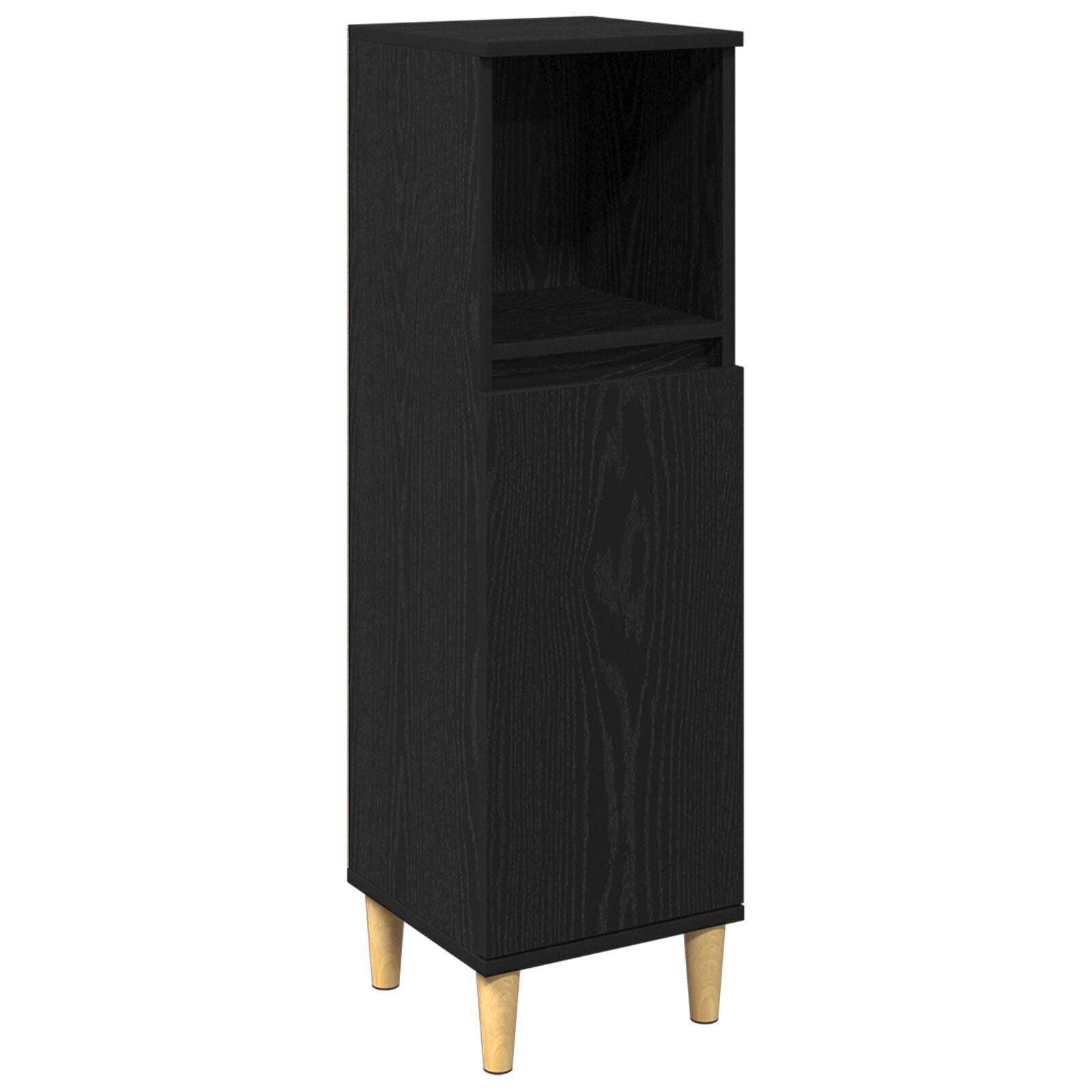 3-delers baderomsmøbelsett svart eik konstruert tre, vidaXL baderomsskap svart eik 30x30x190 cm konstruert tre, vidaXL baderomsskap svart eik 30x30x100 cm konstruert tre