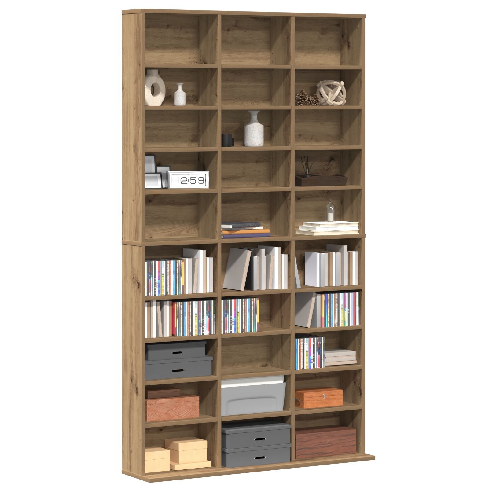 CD skap i Artisan Eik - 101x23x177.5 cm laget av konstruert tre
