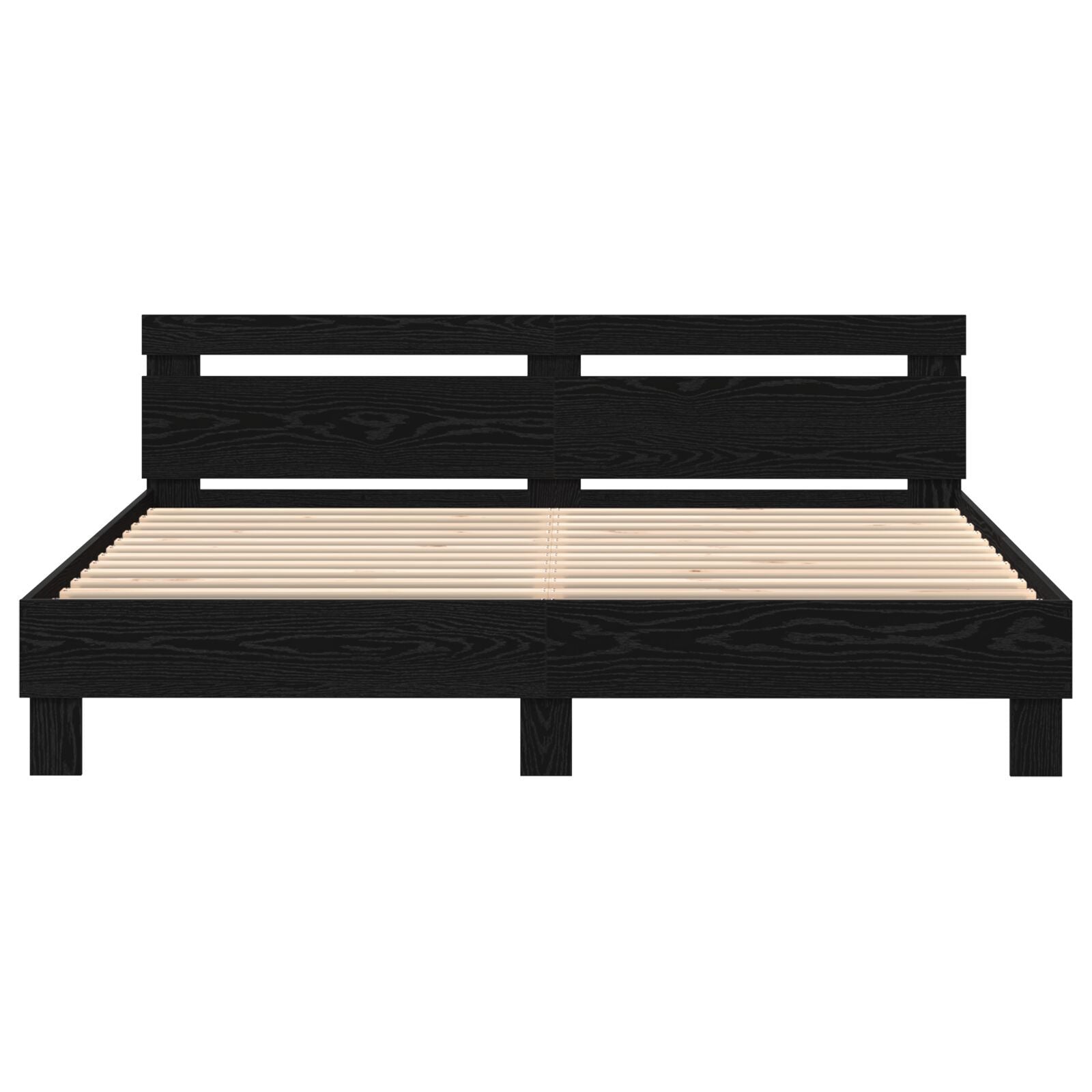 Eik Sengeramme Svart Eik Massivt Eiketre 180 x 200 cm Solid