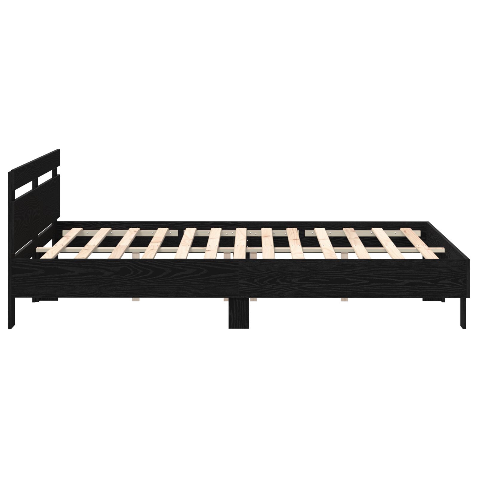 Eik Sengeramme Svart Eik Massivt Eiketre 180 x 200 cm Solid