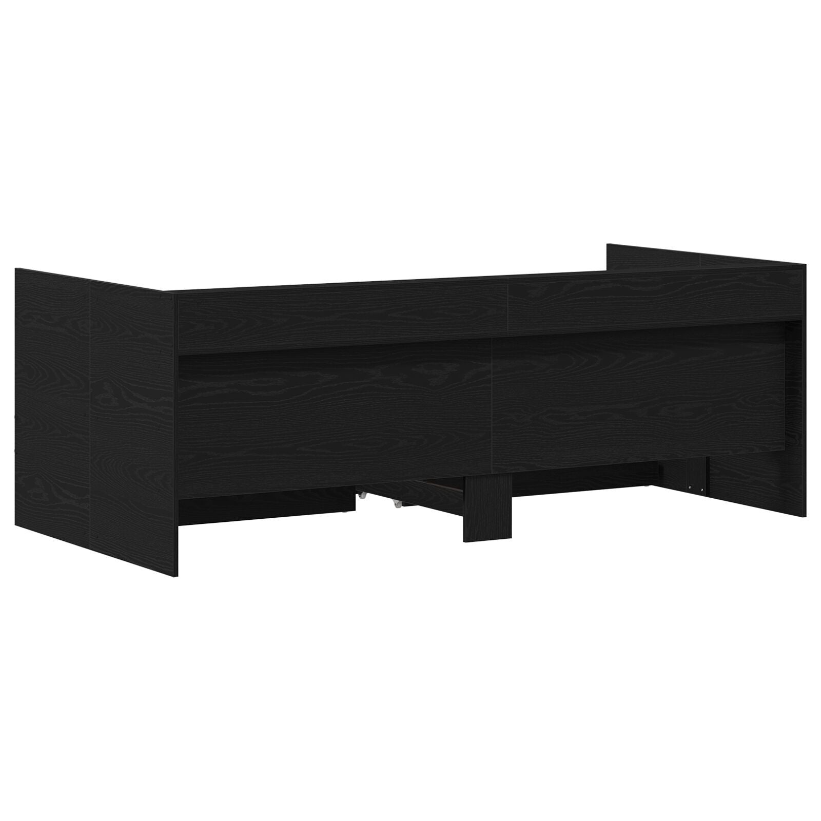 Svart Eikes Sovesofa med Skuffer Svart eik Bygget tre 100 x 200 cm