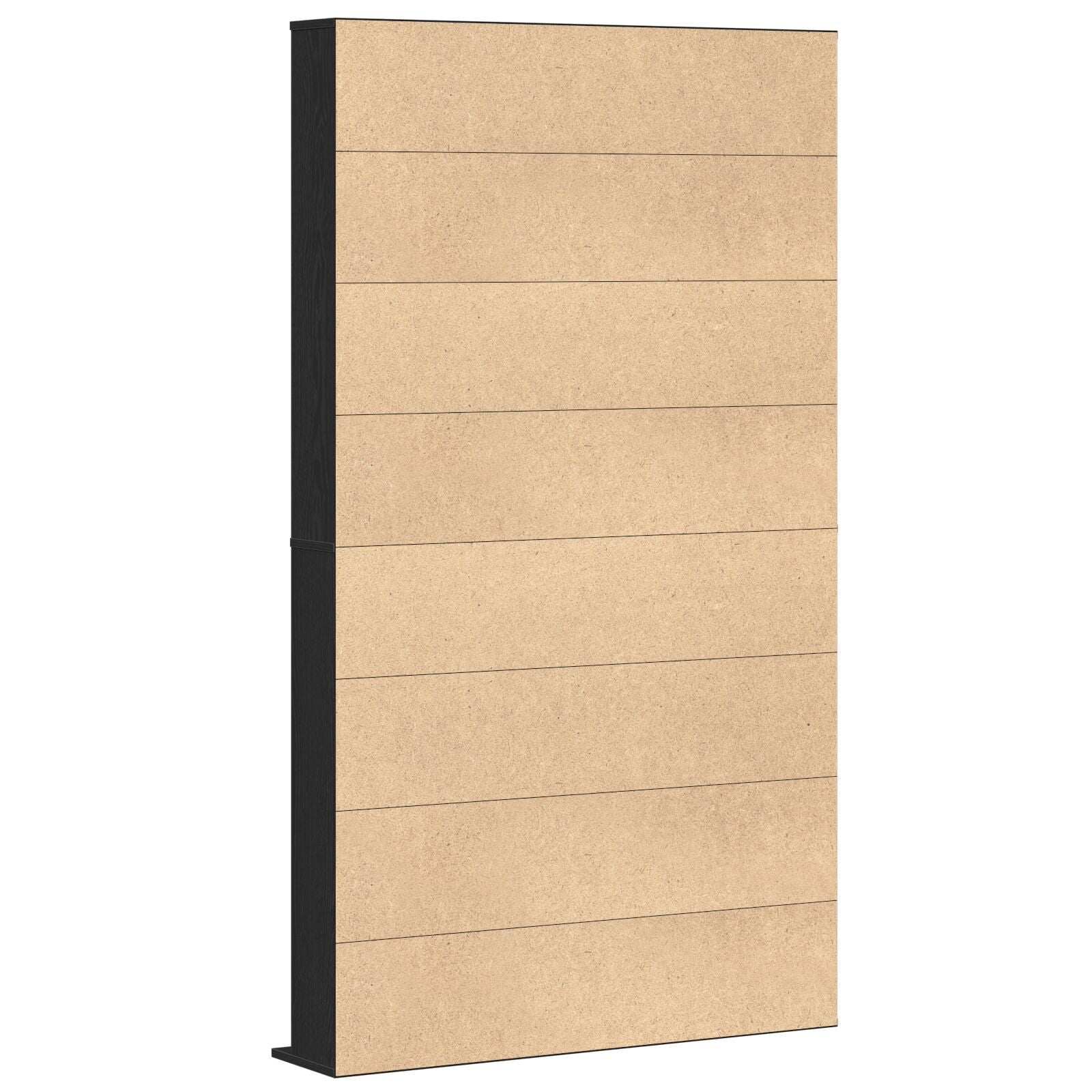 CD-hylle i svart eik 101x23x177,5 cm laget av konstruert tre