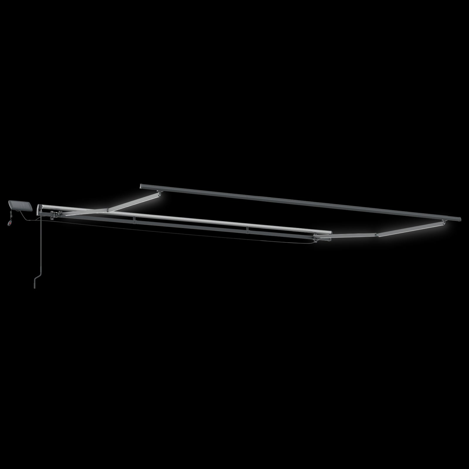 Manuell Uttrekkbar Markise med LED Flerfarget Stripe 500x300 cm