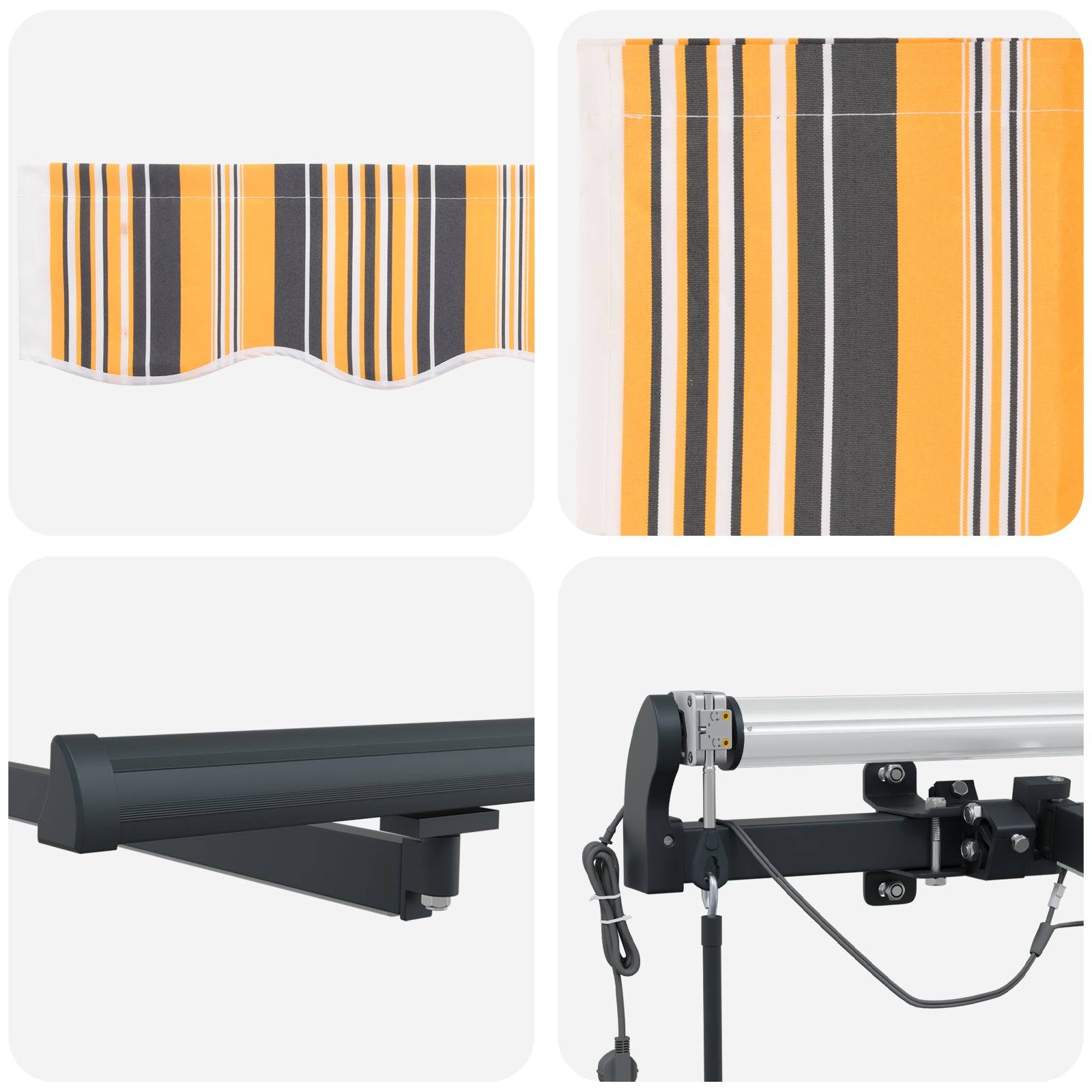 Automatisk Uttrekkbar Markise med LED Multicolor Stripe 500x300 cm