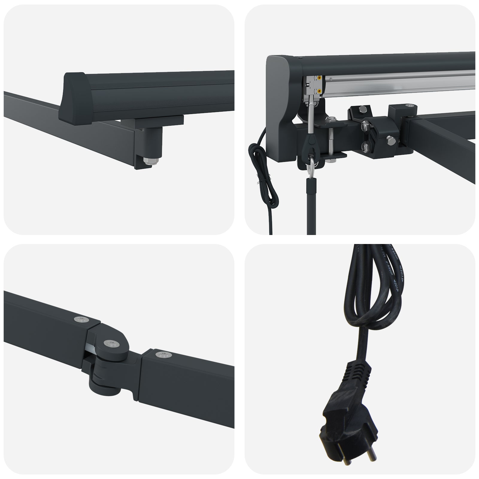 Elektrisk semi-kassett markiseramme innleggbart metall