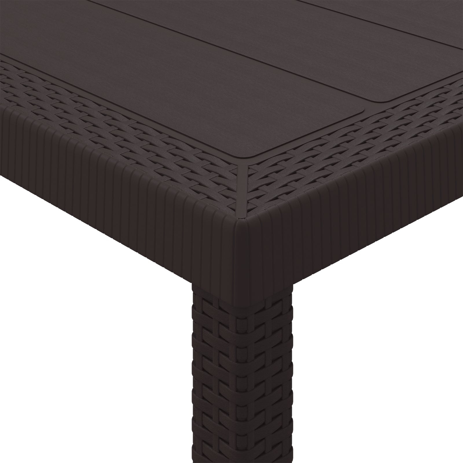 Hagebord Brunt 250x100x73 cm Poly Rattan, vidaXL Hagebord Brunt 100x100x73 cm Poly Rattan, vidaXL Hagebord Brunt 150x100x73 cm Poly Rattan