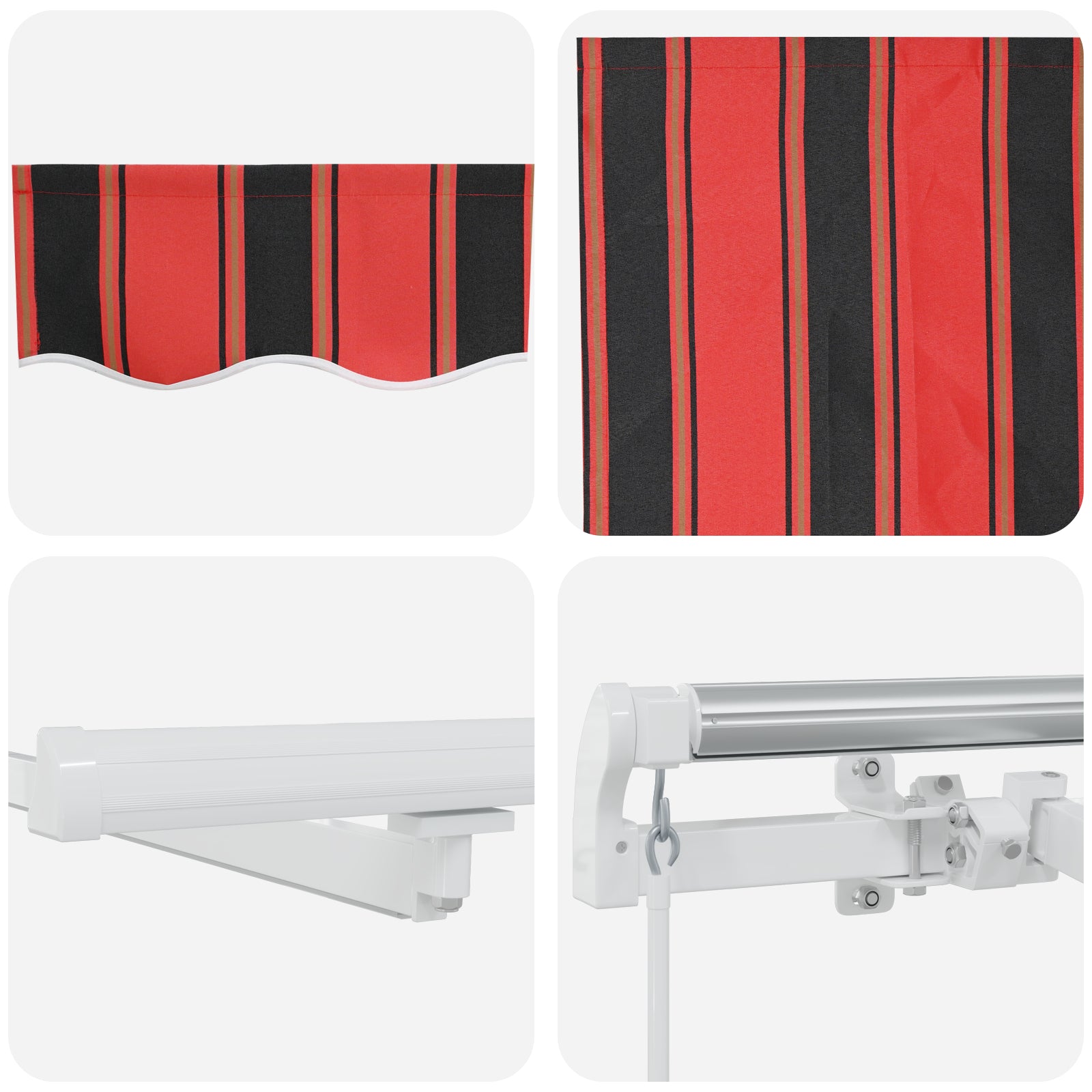 Manuell Uttrekkbar Markise med LED Oransje og Brun 300x250 cm