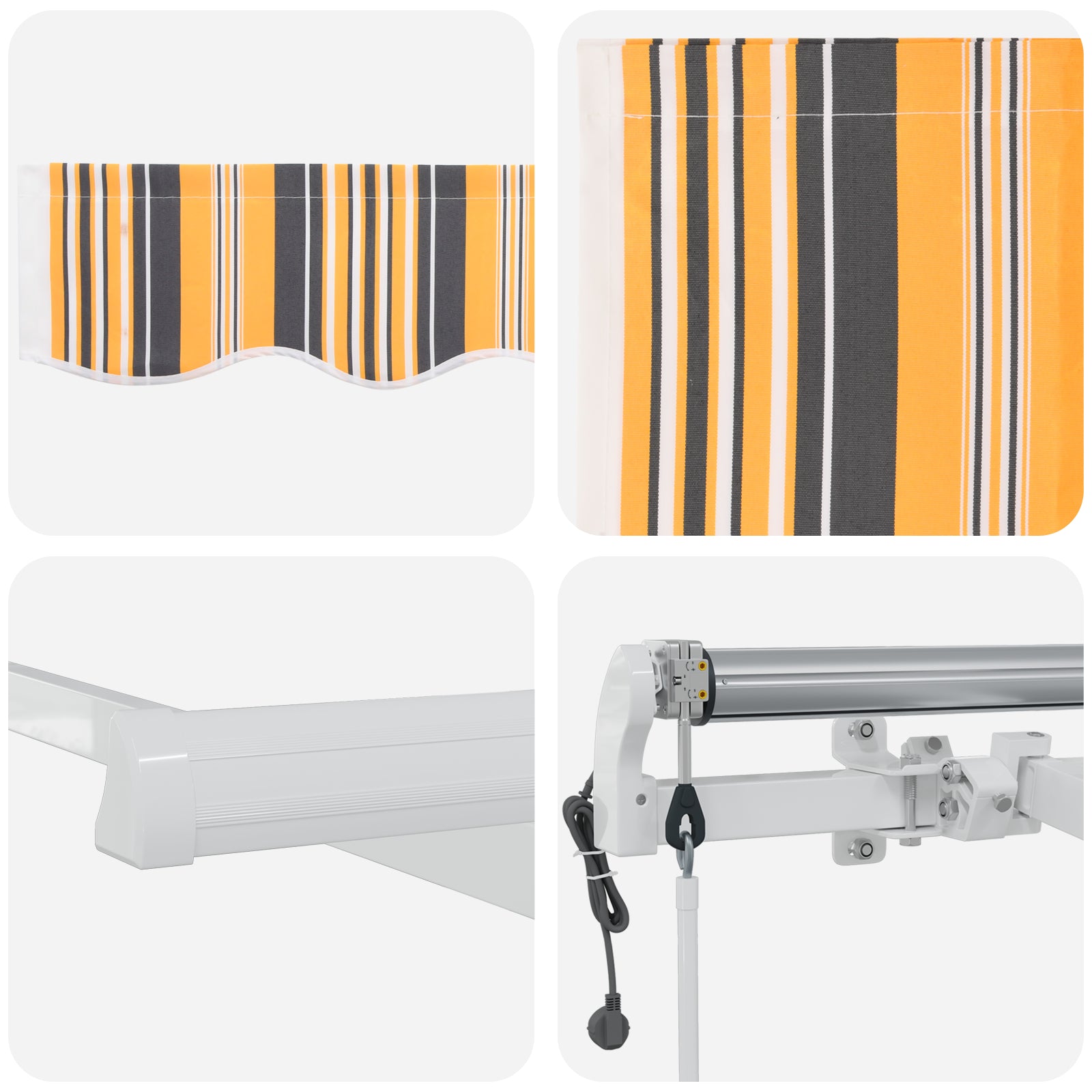 Automatisk Uttrekkbar Markise Stripete Multicolor 350x250 cm