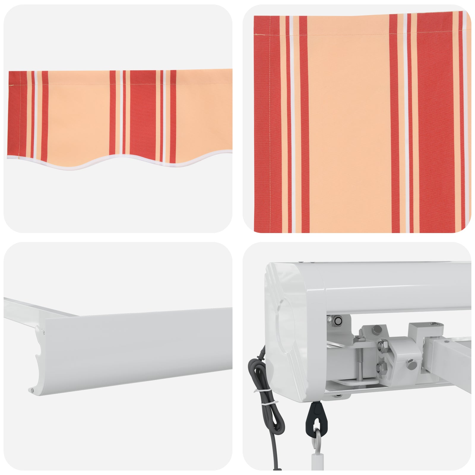 Automatisk Uttrekkbar Markise i Gul og Oransje, 350x250 cm