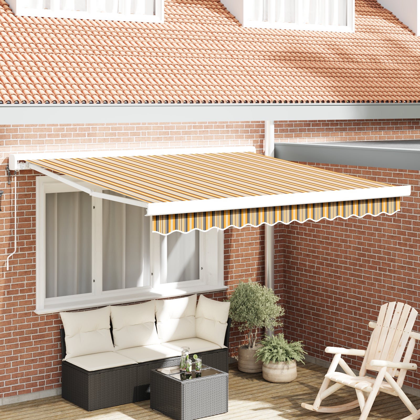 Automatisk Uttrekkbar Markise Multicolor Stripe 300x250 cm