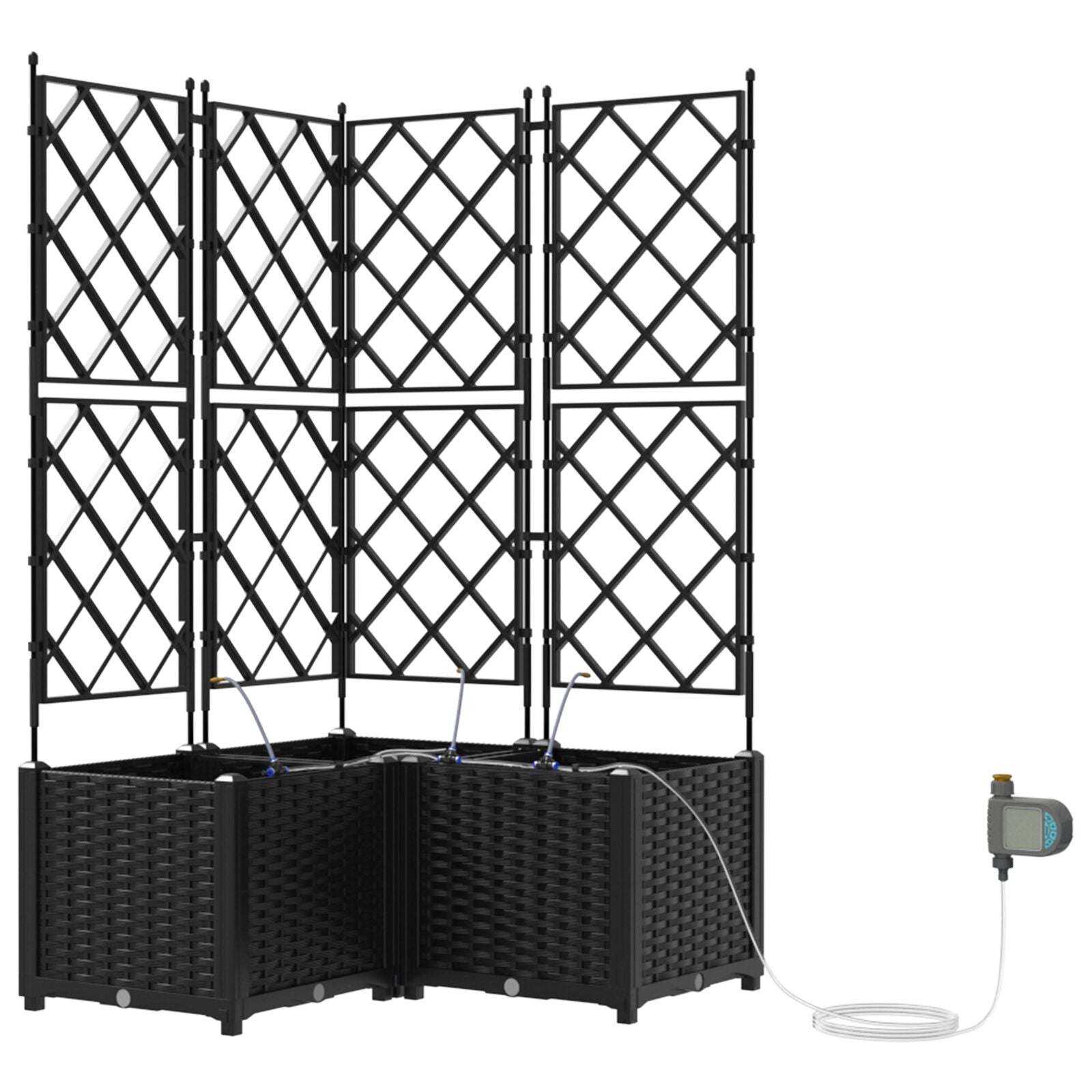 Hageplanter med Vanningssystem 3 stk Svart