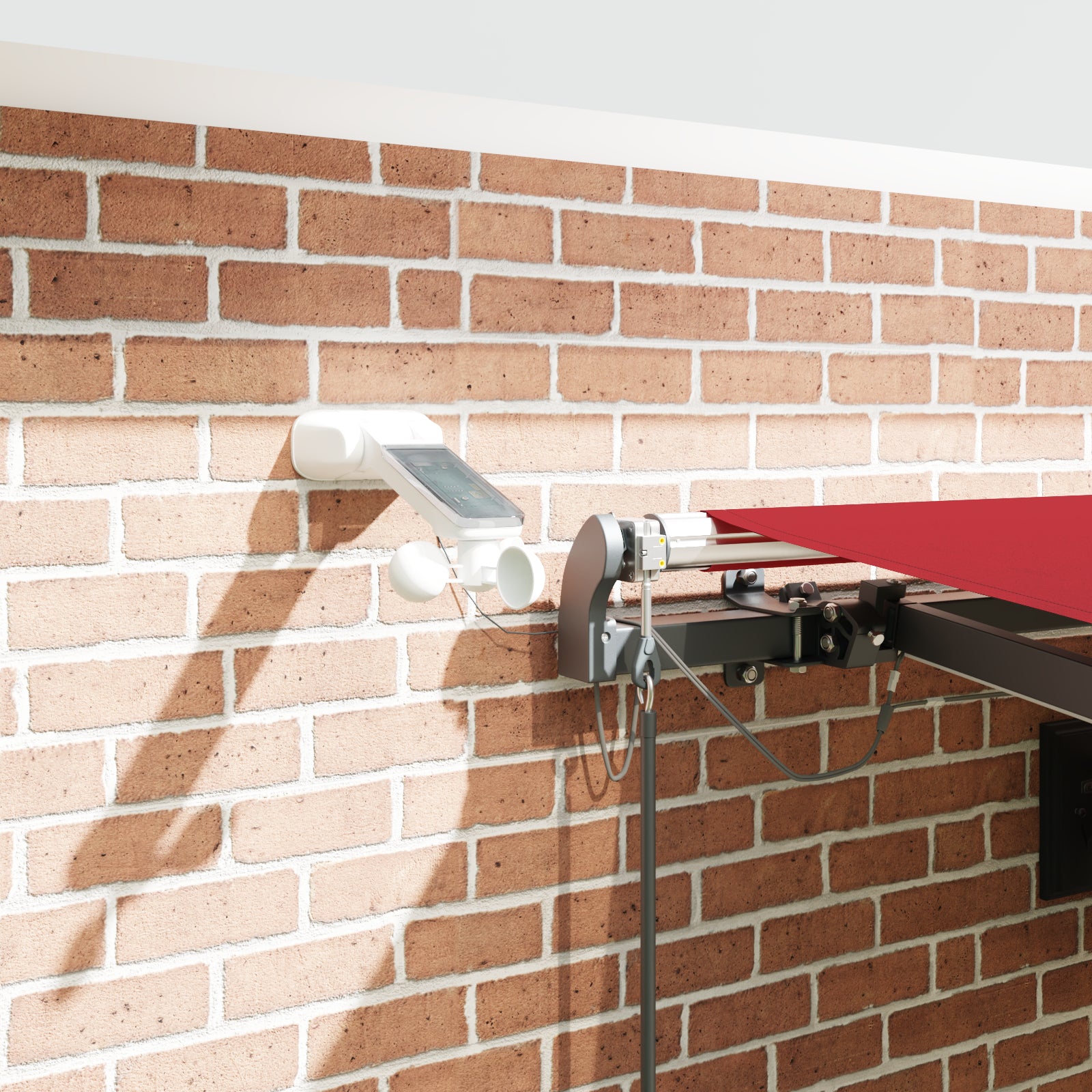 Automatisk Uttrekkbar Markise med LED Rød 450x300 cm, vidaXL Markiseduk for 4,5x3 m Ramme Rød