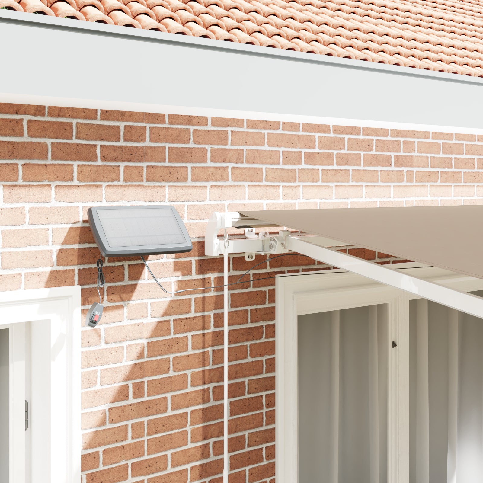 Manuell Uttrekkbar Markise med LED Beige 300x250 cm, vidaXL Markise Erstatningsstoff for 3x2.5 m Ramme Beige