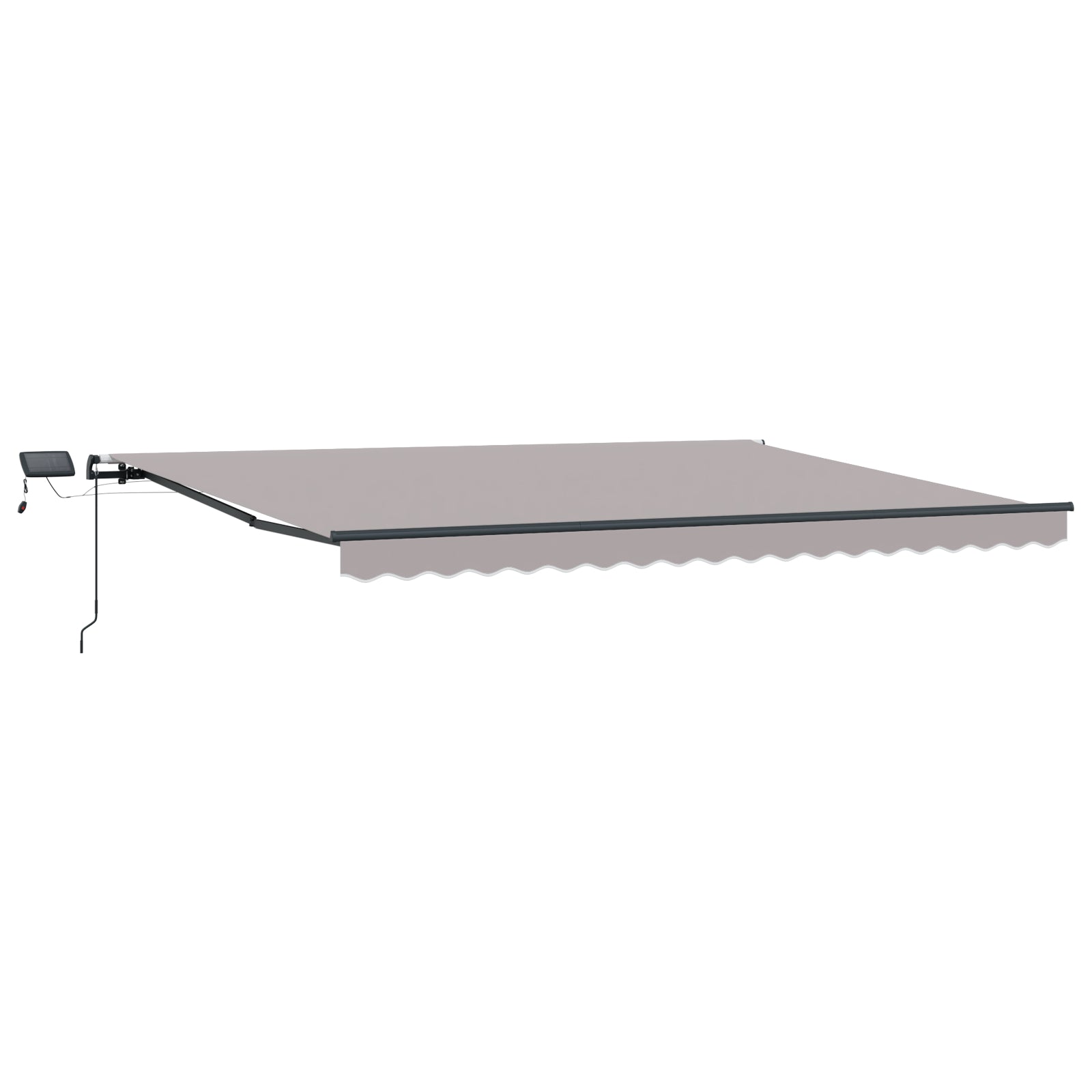 Manuell Uttrekkbar Markise med LED Lysegrå 400x300 cm, vidaXL Markise Erstatningsstoff for 4x3 m Ramme Lysegrå