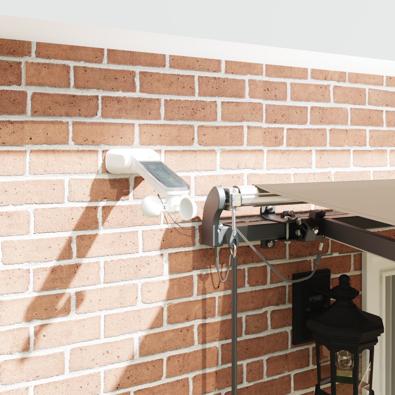 Automatisk uttrekkbar markise med LED Beige 400x300 cm, vidaXL Markise Erstatningsstoff for 4x3 m ramme Beige