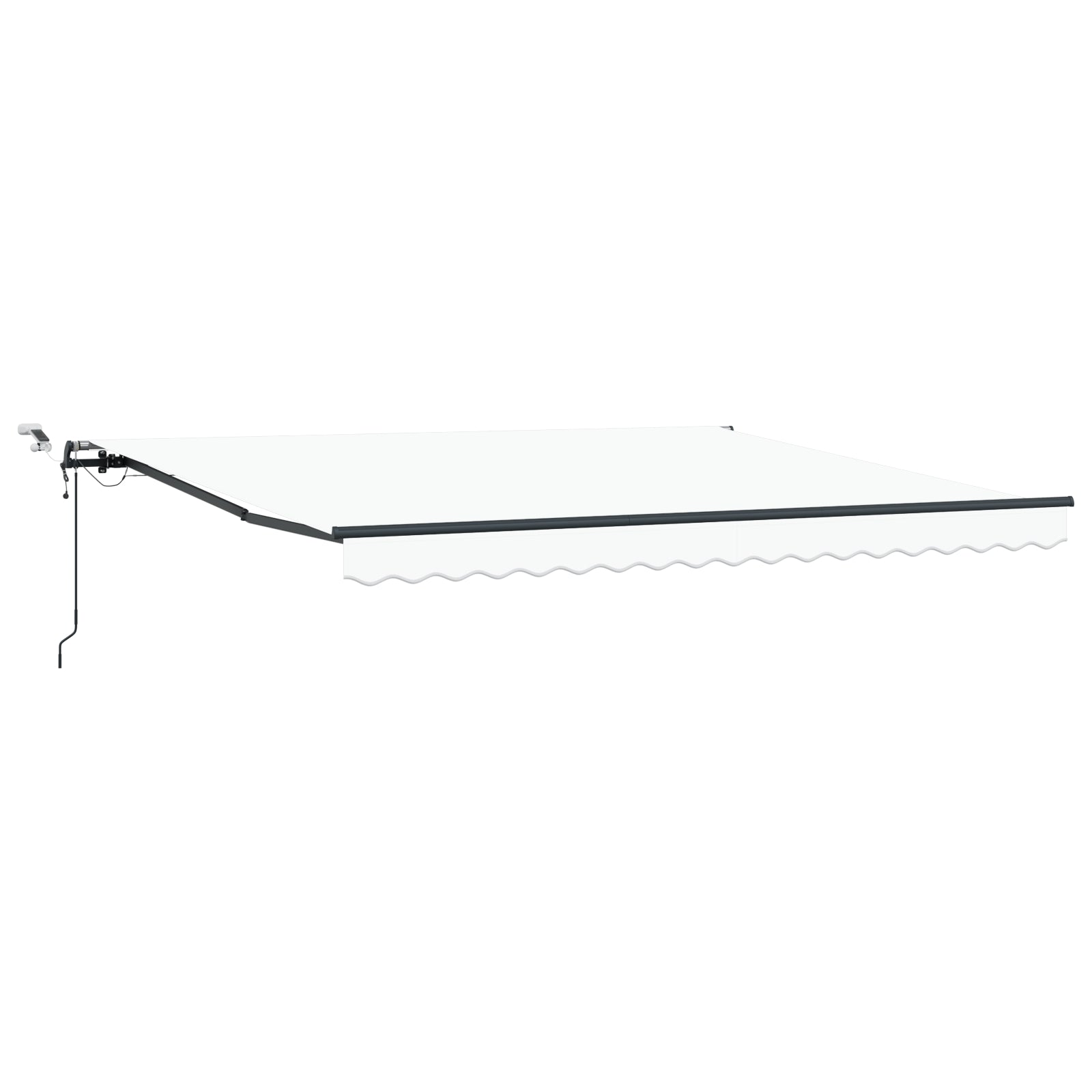 Automatisk Uttrekkbar Markise med LED Hvit 400x350 cm, vidaXL Markise Erstatningsstoff for 4x3.5 m Ramme Hvit