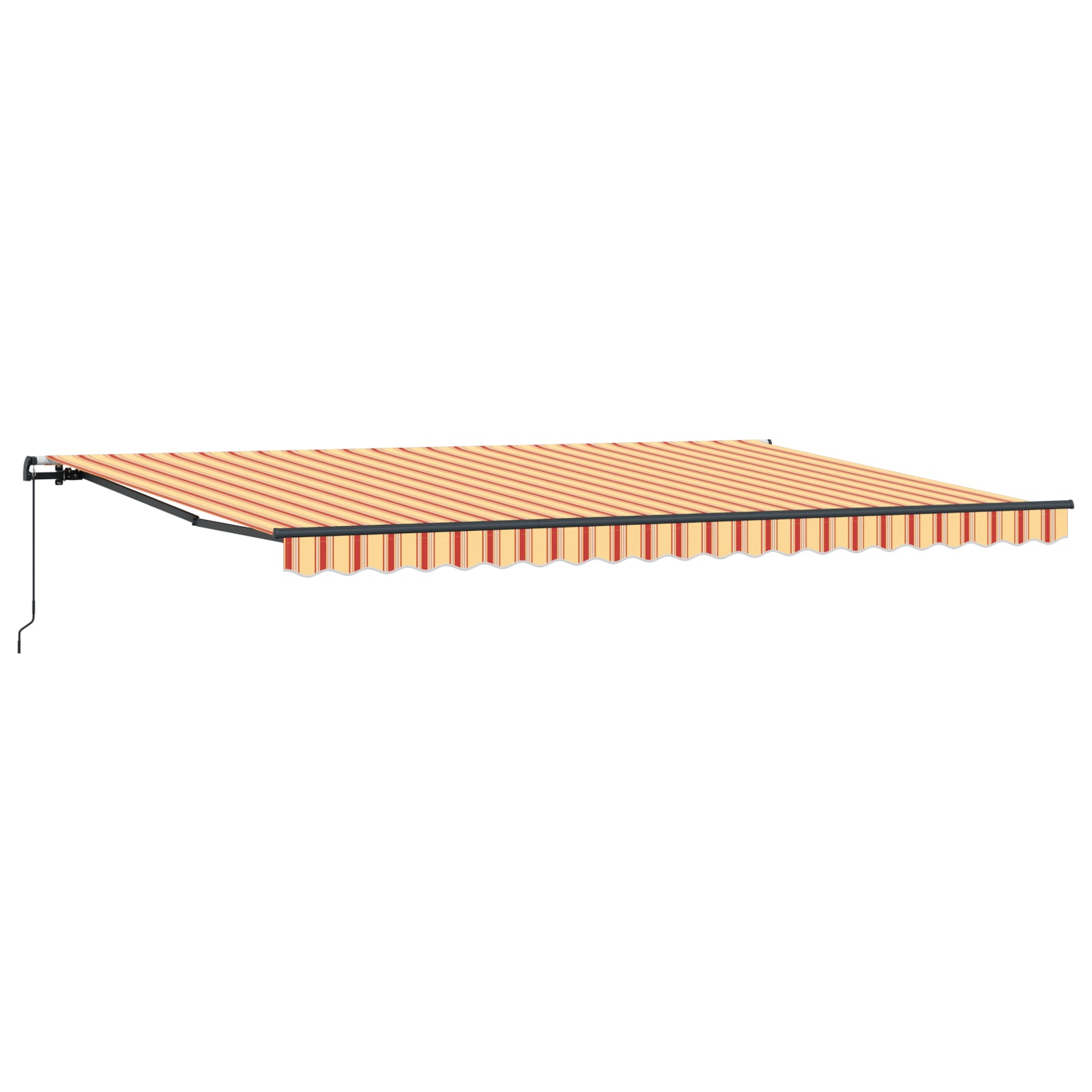 Manuell uttrekkbar markise gul og oransje 500x350 cm