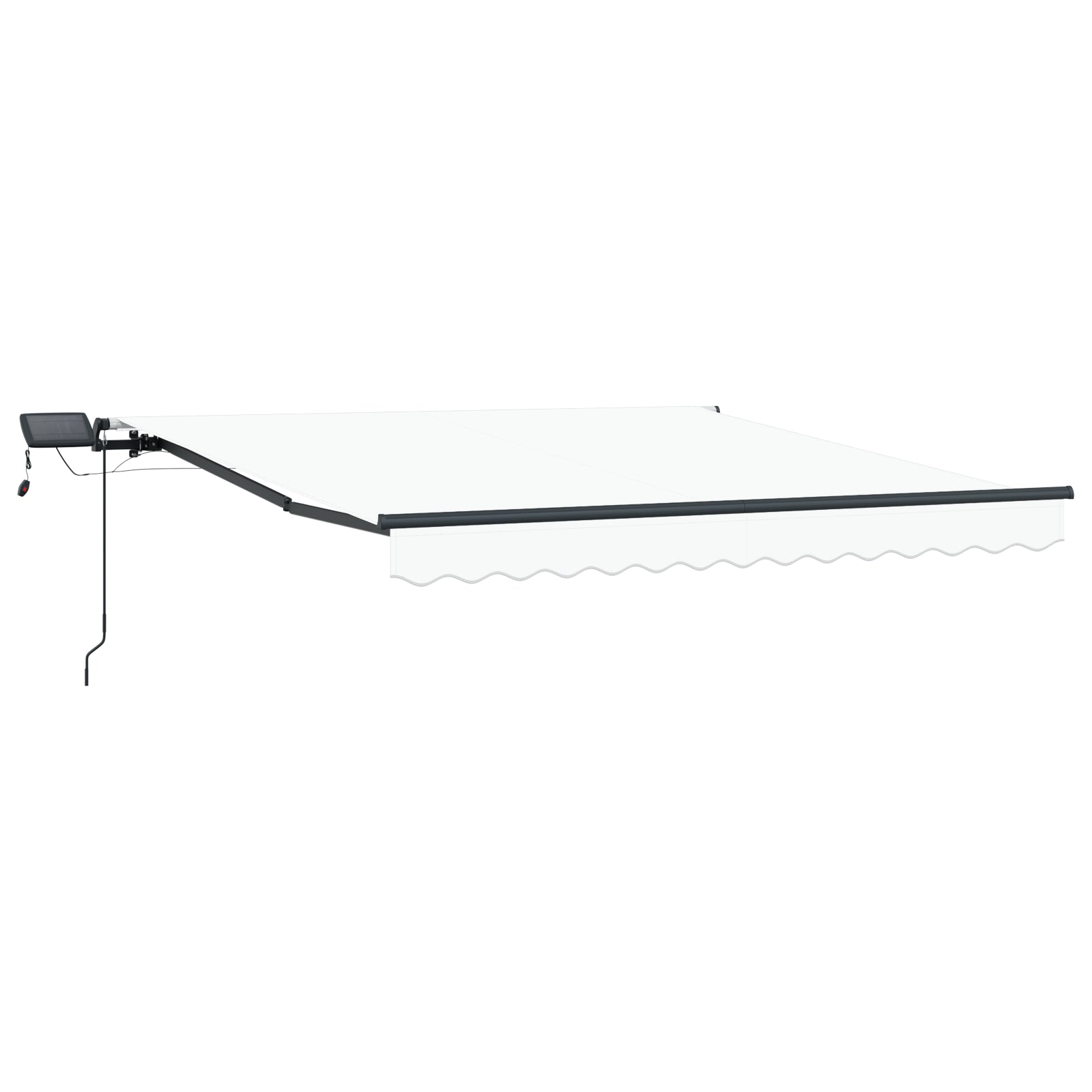 Manuell Uttrekkbar Markise med LED Hvit 300x250 cm, vidaXL Markise Erstatningsstoff for 3x2.5 m Ramme Hvit