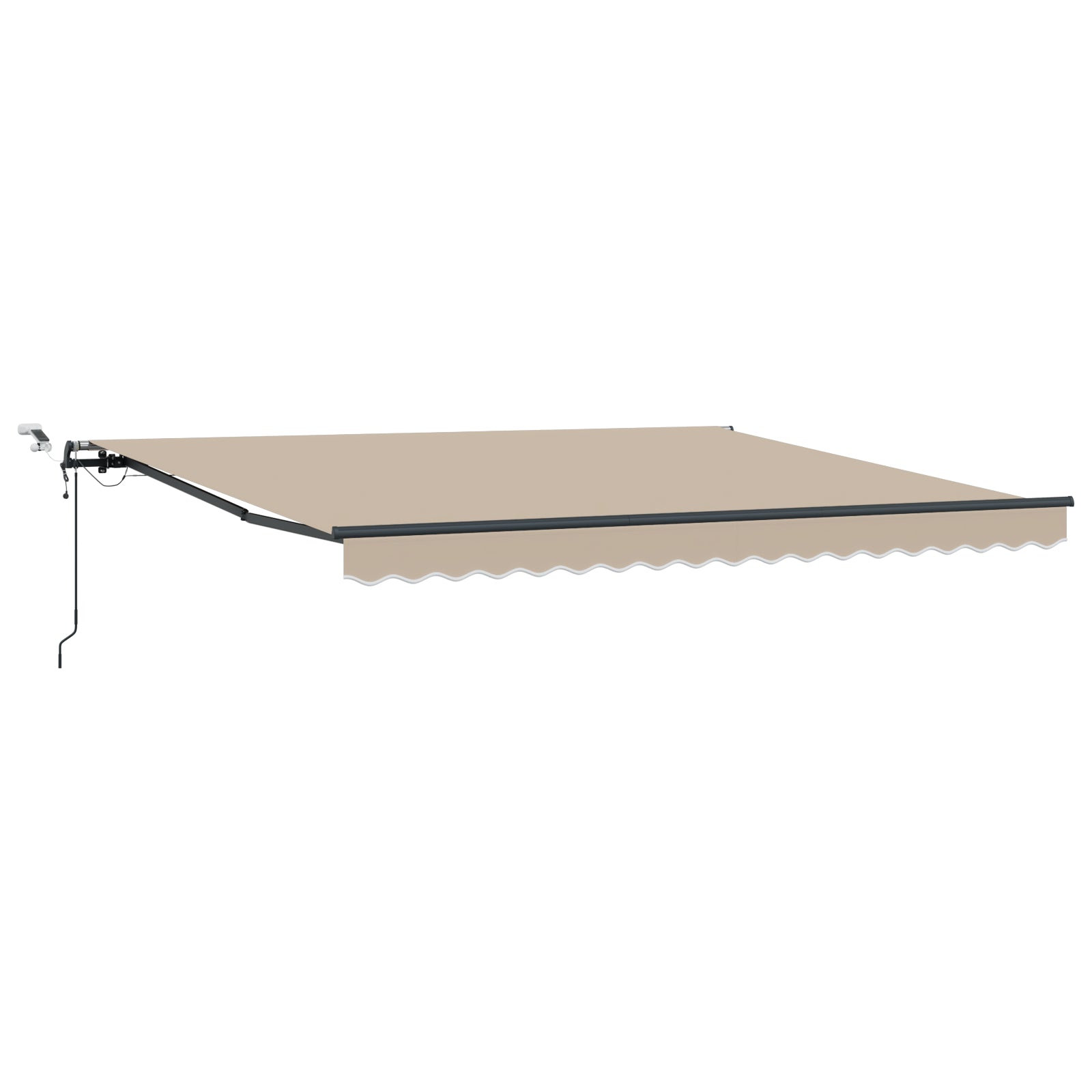 Automatisk uttrekkbar markise med LED Beige 400x300 cm, vidaXL Markise Erstatningsstoff for 4x3 m ramme Beige