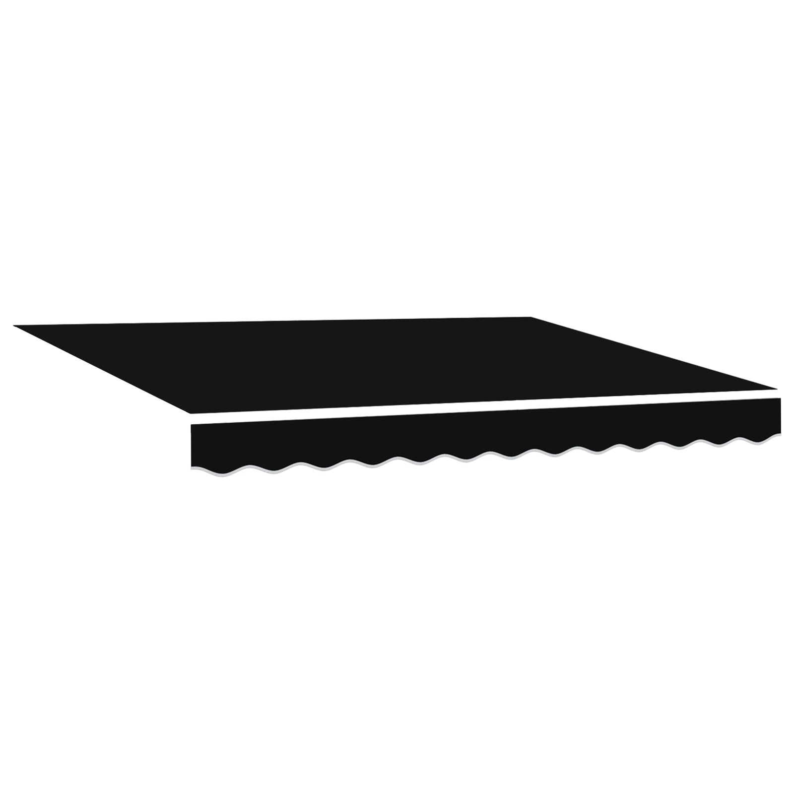Automatisk Uttrekkbar Markise Svart 350x250 cm, vidaXL Markise Bytte Stoff for 3.5x2.5 m Ramme Svart