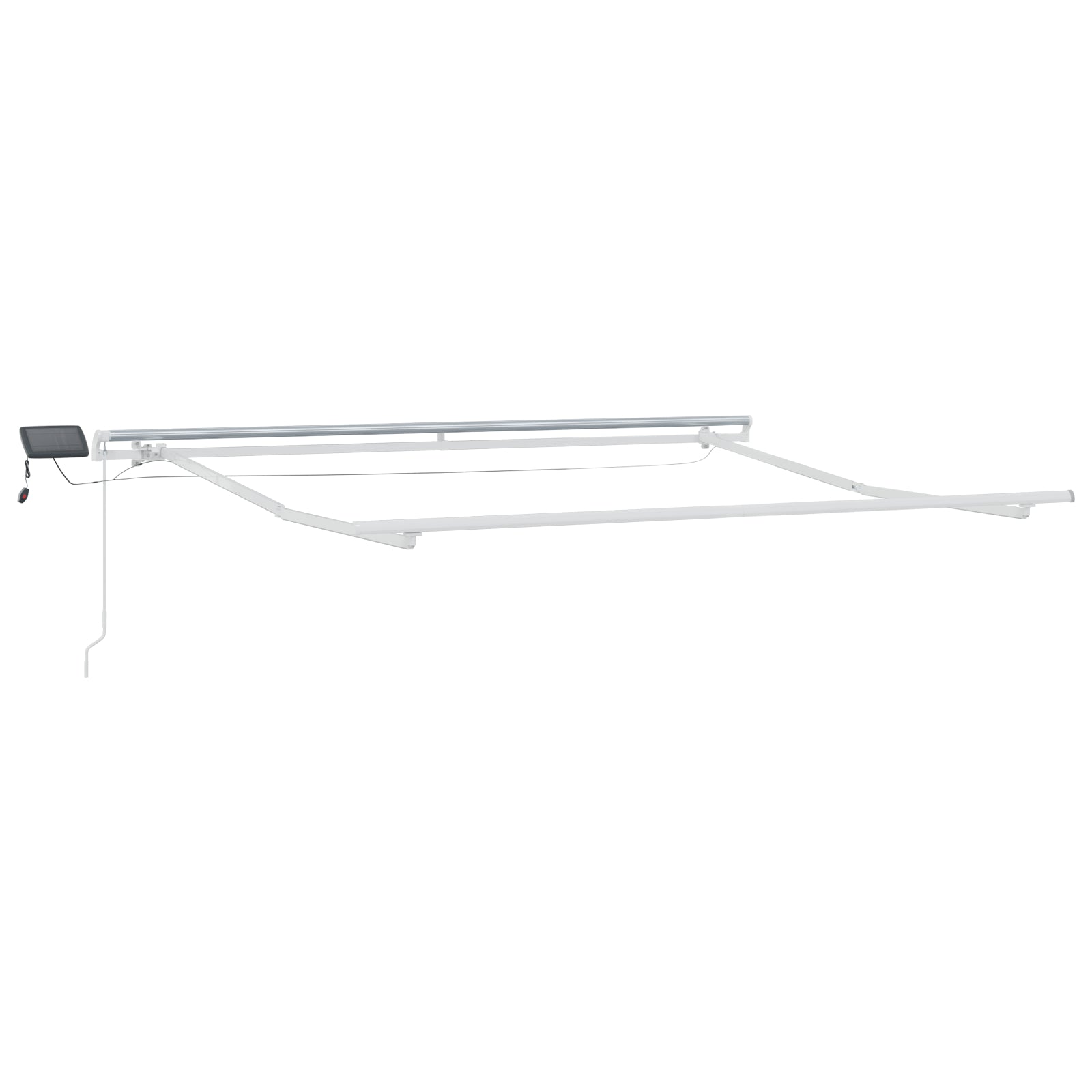 Manuell Uttrekkbar Markise med LED Hvit 300x250 cm, vidaXL Markise Erstatningsstoff for 3x2,5 m Ramme Hvit
