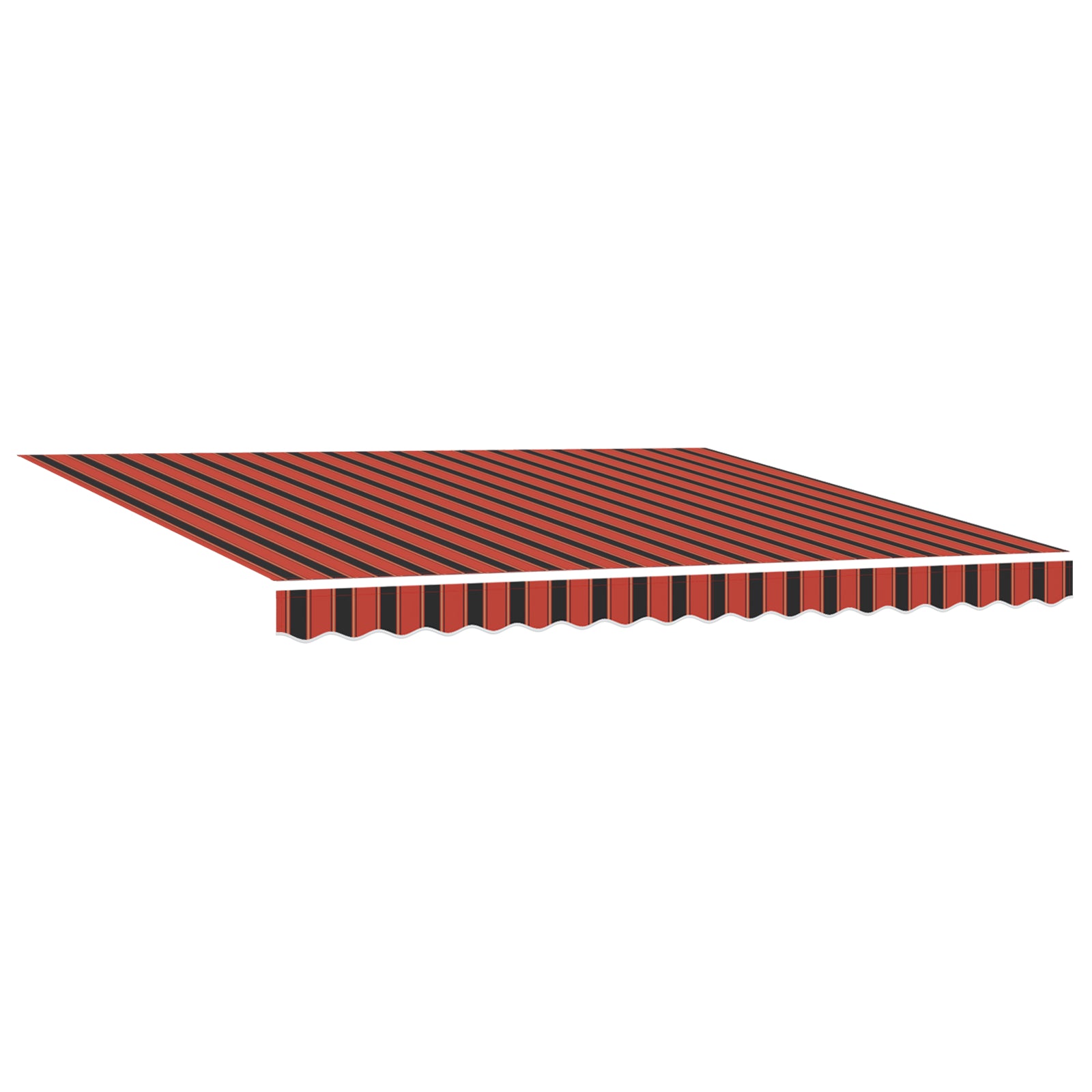 Manuell Uttrekkbar Markise med LED Oransje og Brun 400x350 cm