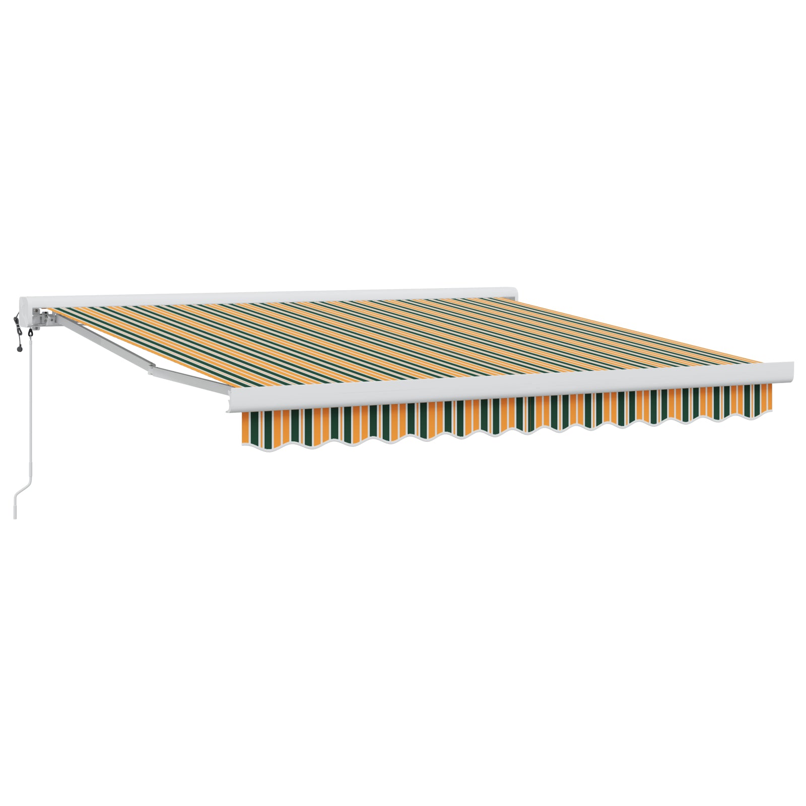 Automatisk uttrekkbar markise grønn og gul 350x250 cm, vidaXL markise erstatningsstoff for 3,5x2,5 m ramme grønn og gul