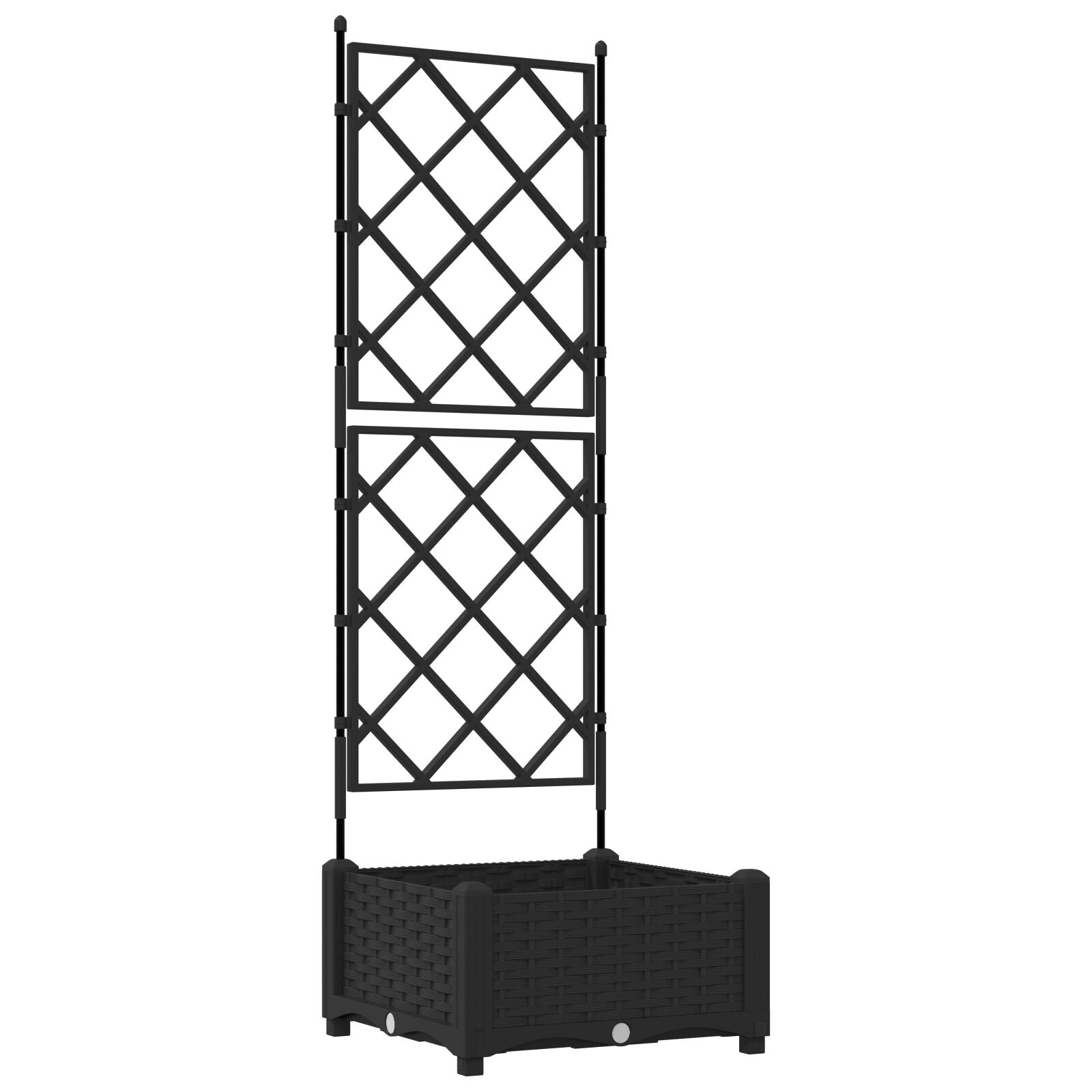 Hagepotte med gitter Svart 40x40x125.5 cm
