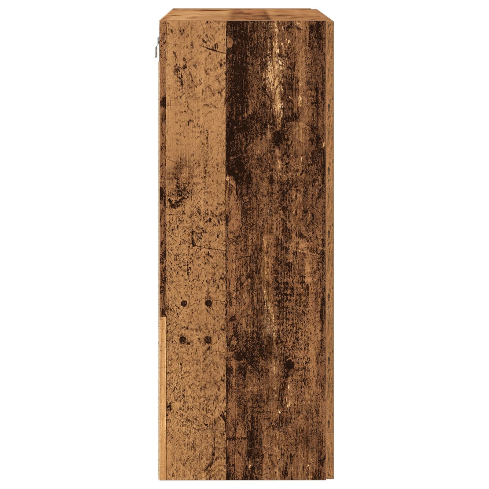 Vegghengt skap med glassdører gammelt tre 69,5x34x90 cm