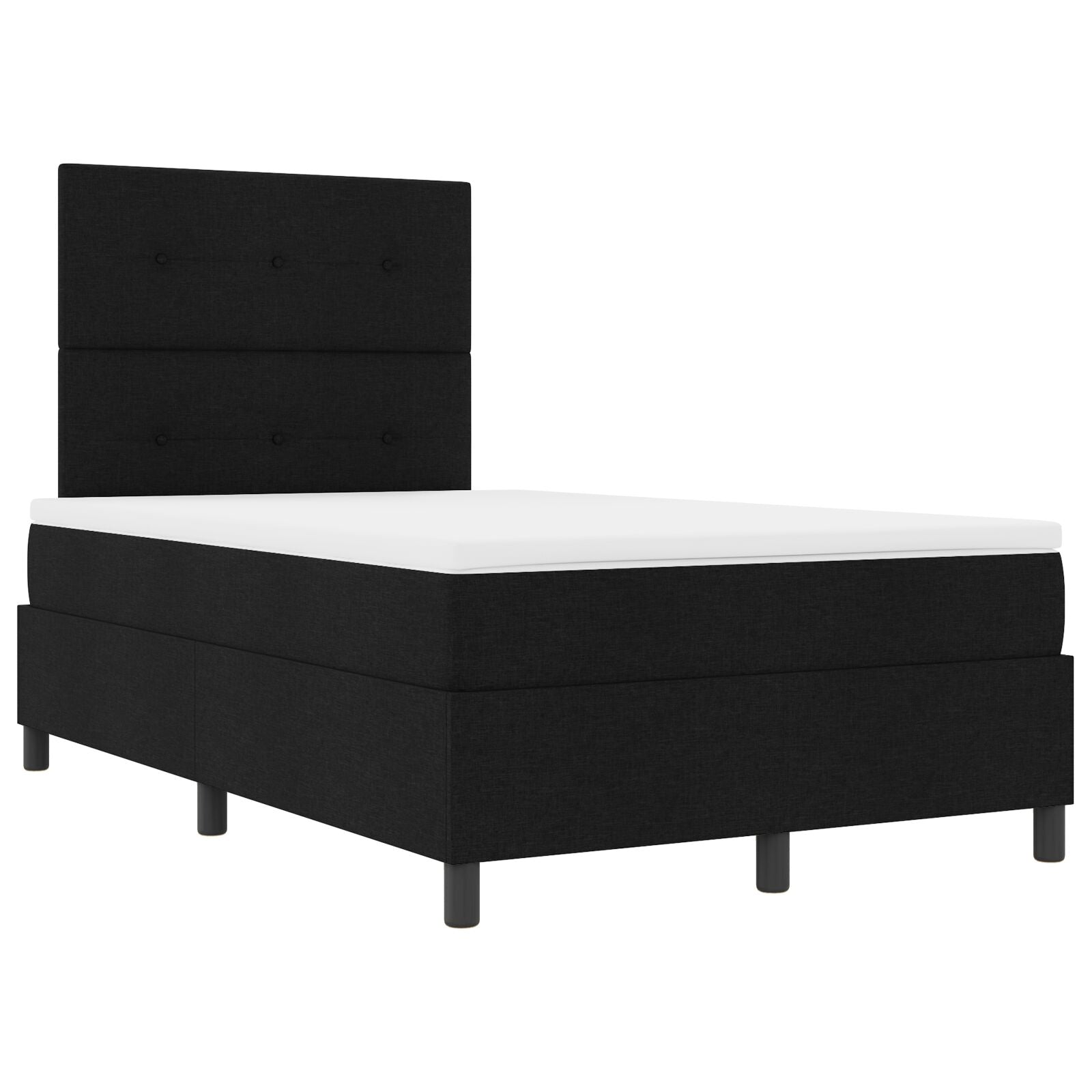 Senge Ramme med Madrass Svart Stoff 120 x 200 cm Seng