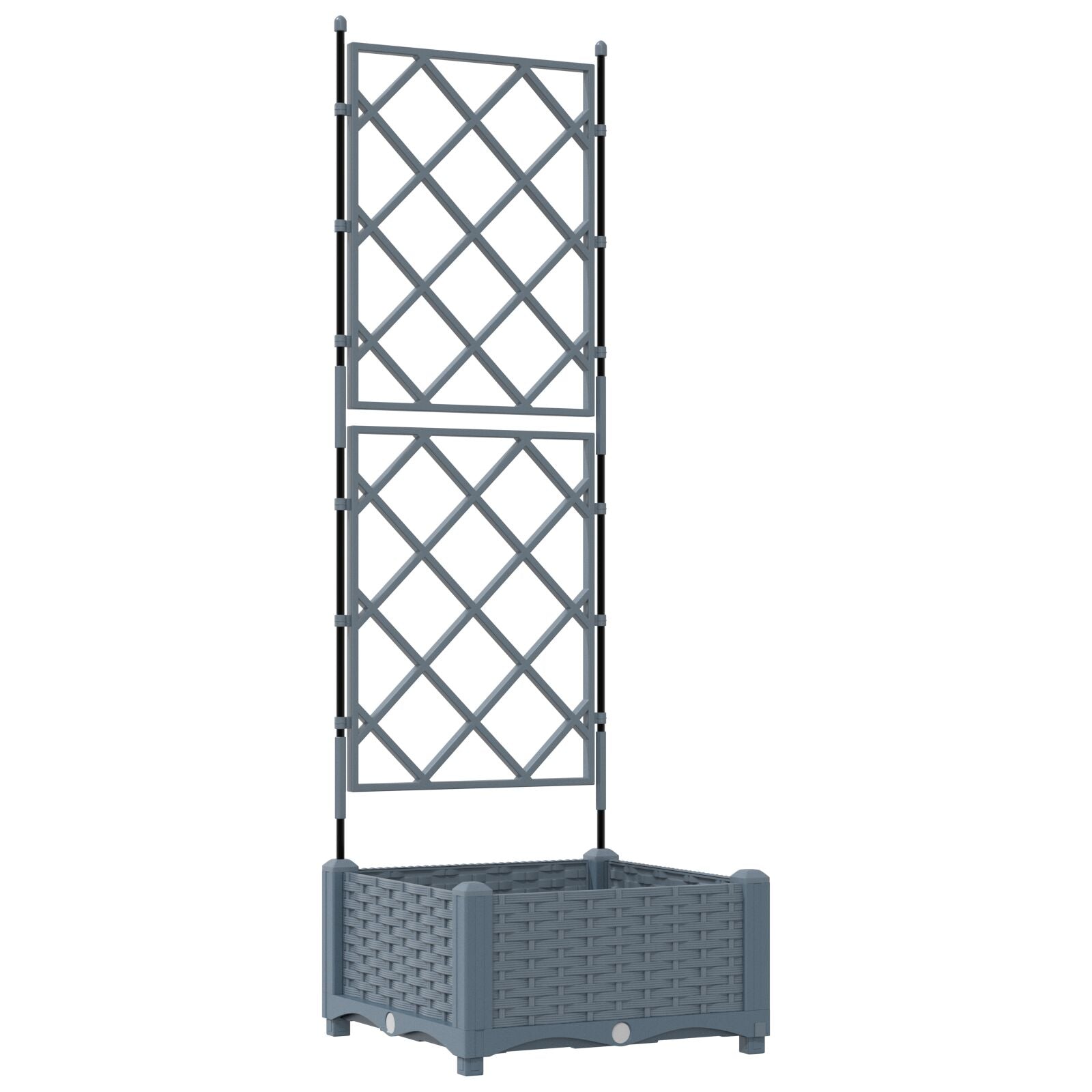 Hagepotte med Trellis Lysegrå 40x40x125,5 cm