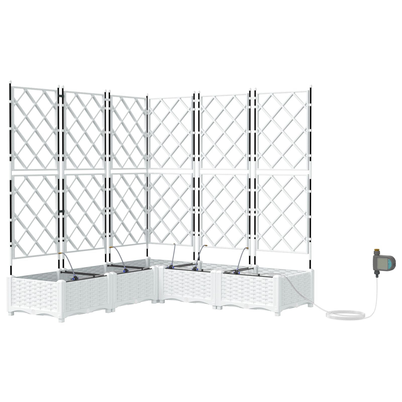 Hageplanter med vanning 5 stk Hvit