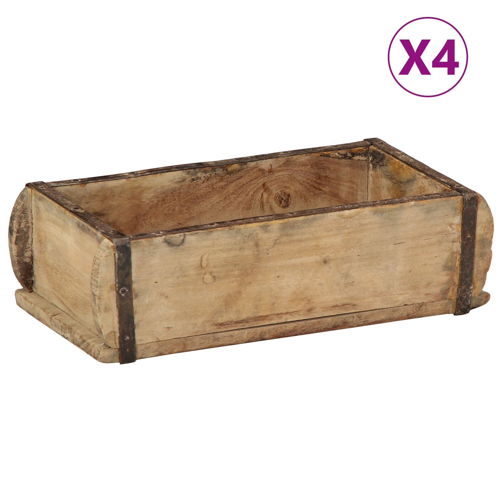 Brett 4 stk 30x15x9 cm Solid Tre Gjenbrukt